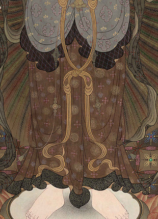 Ksitigarbha Mantra Thangka Print | Buddhist Art | Himalayan Wall Decor