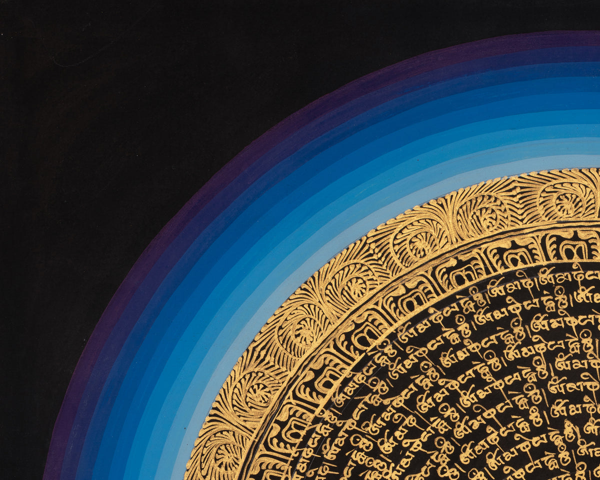 Sacred Tibetan Mantra Mandala | Traditional Spiritual Art | Meditation Altar