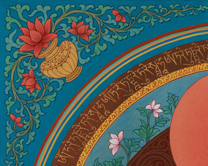 Green Tara Mantra Mandala Thangka | The Compassionate Protector