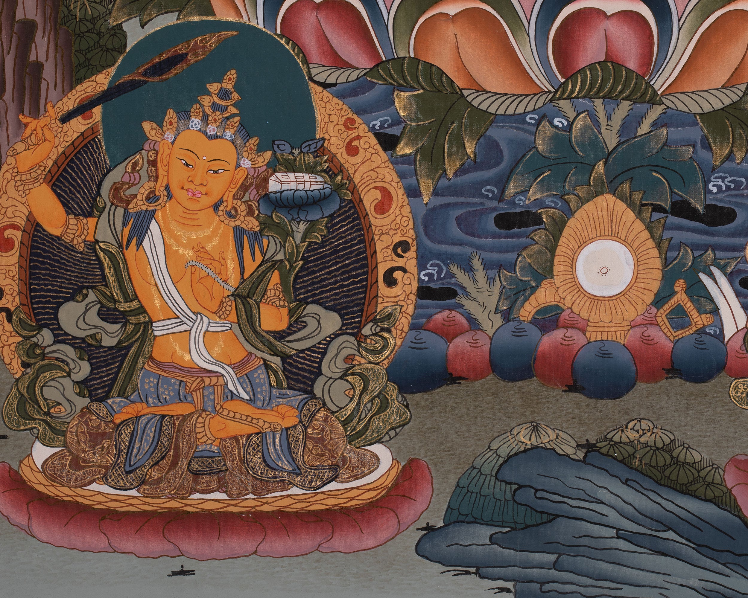 Original Hand painted Chengrezig Tibetan Thangka | Avalokiteshvara Painting