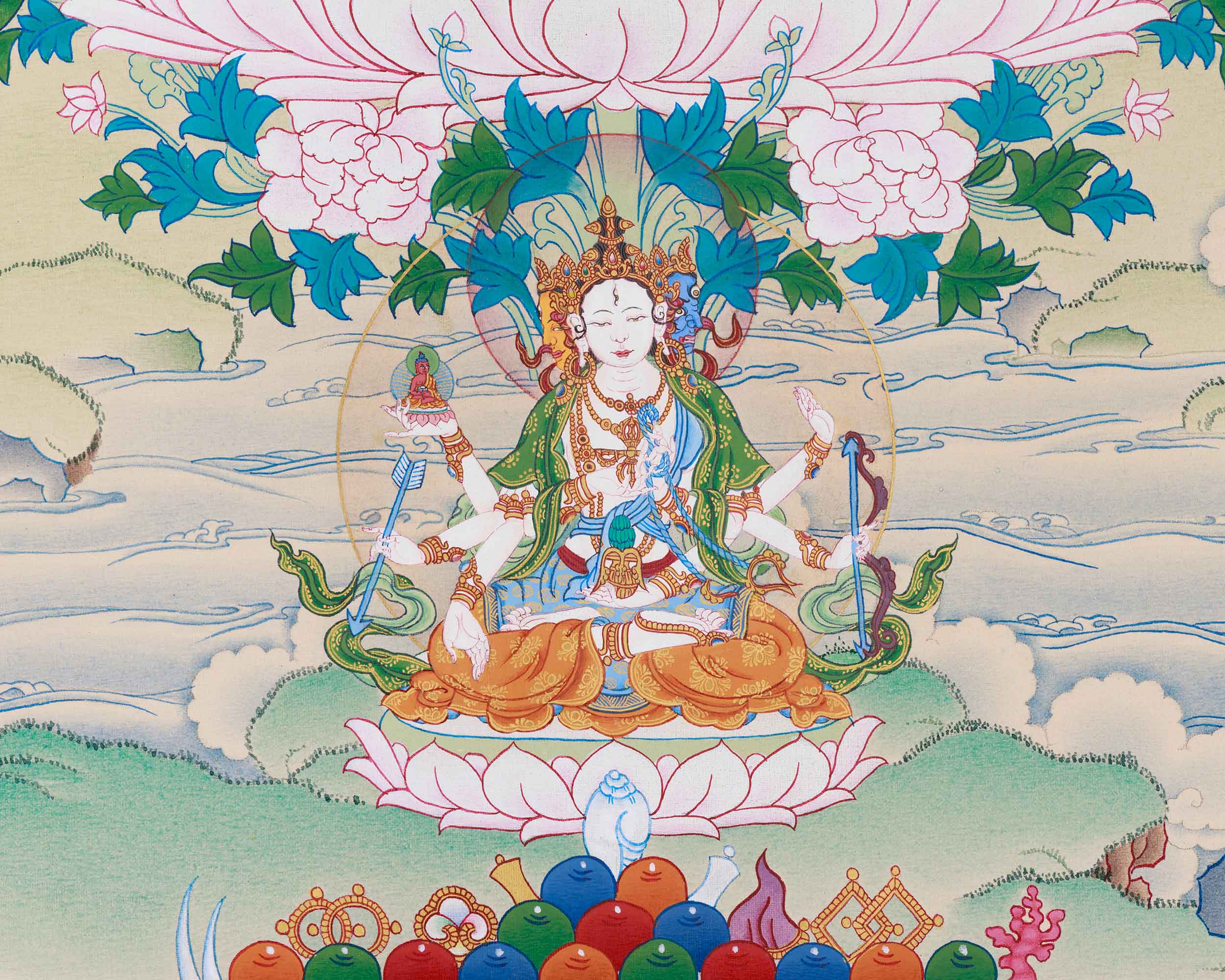 Buddhist Long-Life Deities: White Tara, Namgyalma, and Buddha Amitayus | Karma Gadri Artistry