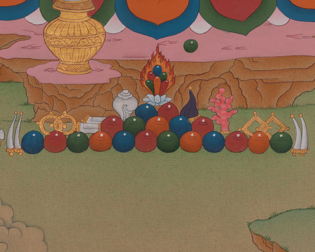 Yellow Dzambhala Sacred Artwork | Wealth Deity | The Prosperity God of Tibetan Buddhism