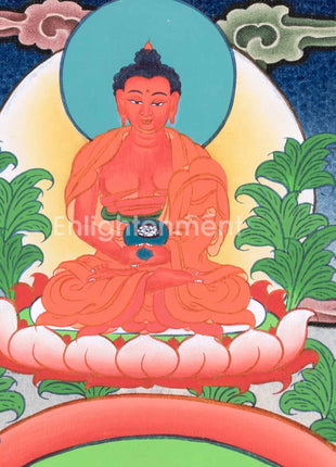 Tibetan Avalokiteshvara (Chenrezig) Art | Wisdom Bodhisattva | Dhyani Buddhas