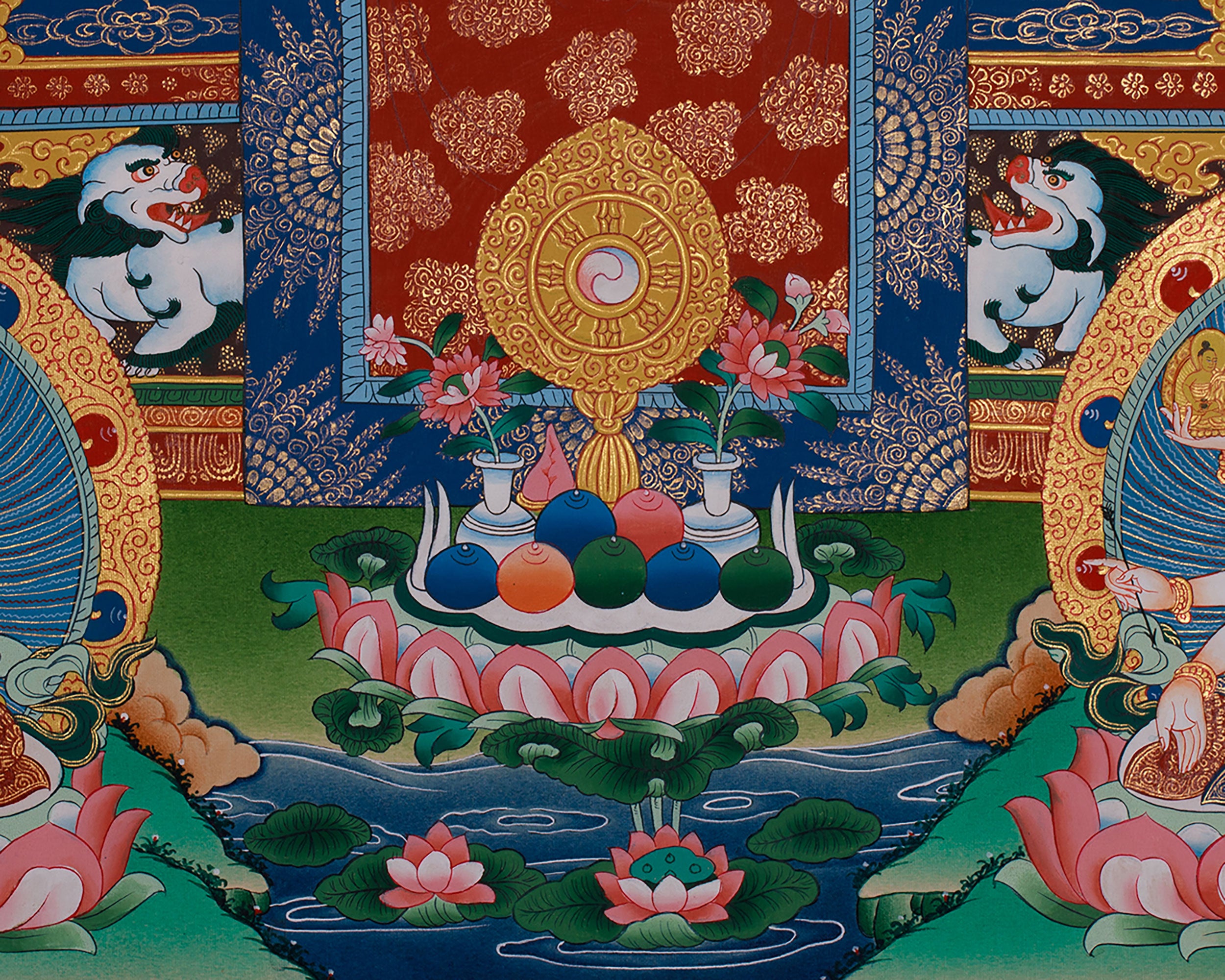 Three Longevity Deities Thangka | White Tara, Amitayus & Namgyalma