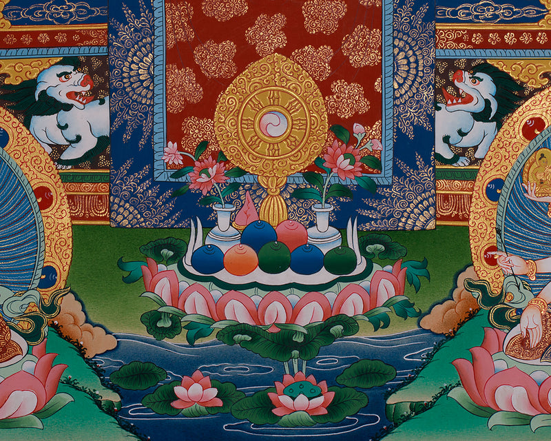 Three Longevity Deities Thangka | White Tara, Amitayus & Namgyalma