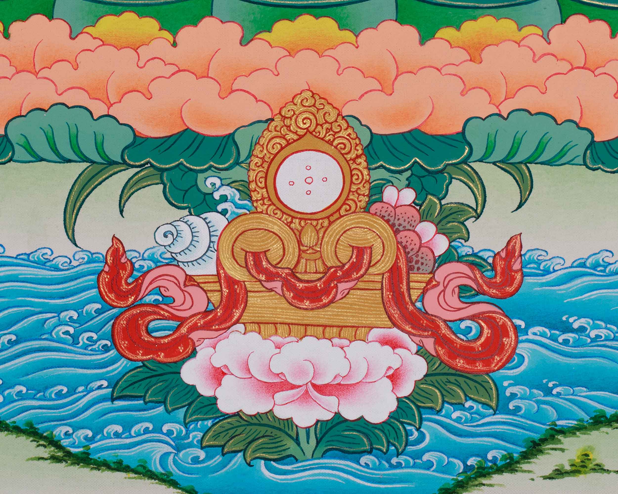 Hand-Painted Buddha Amitayus Thangka | Buddha of Long Life and Eternal Blessings