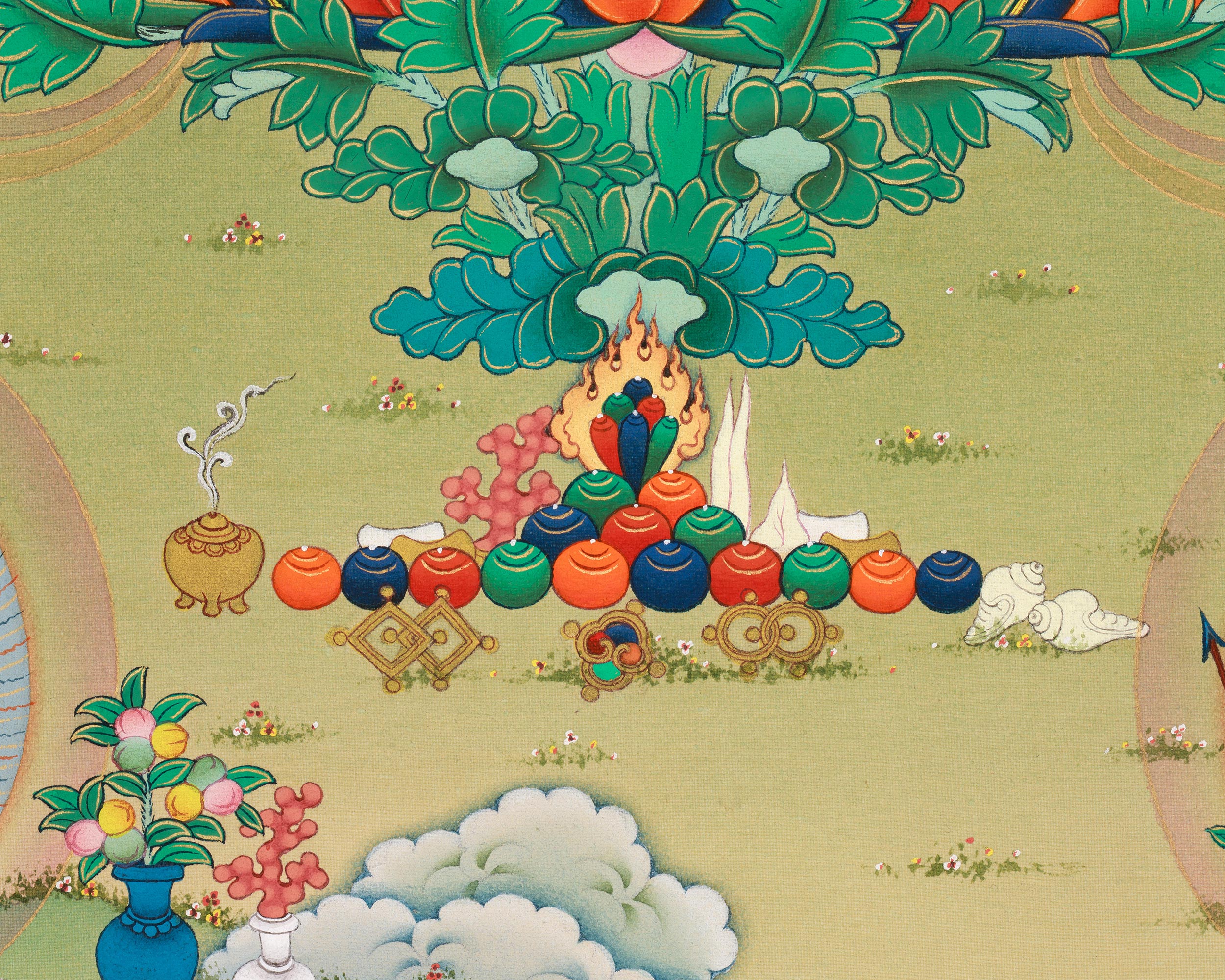 The Supreme Buddha, Vajrasattva Thangka Print | Bodhisattva of Purification