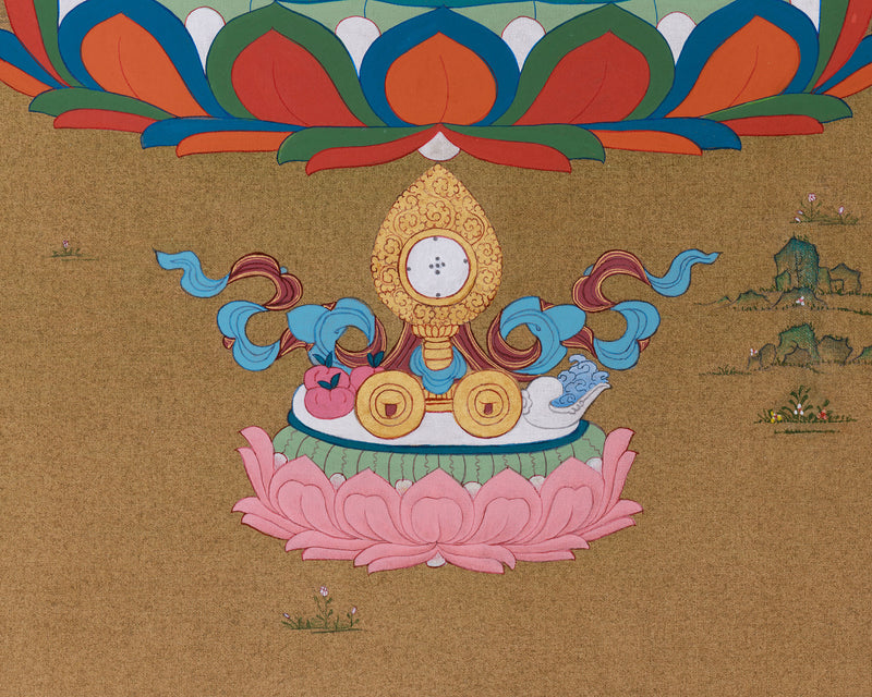 Chenrezig, Four-Armed Avalokiteshvara Thangka | Tibetan Compassion Deity