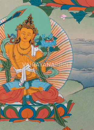 Chenresig with Vajrapani and Manjushri Thangka Print