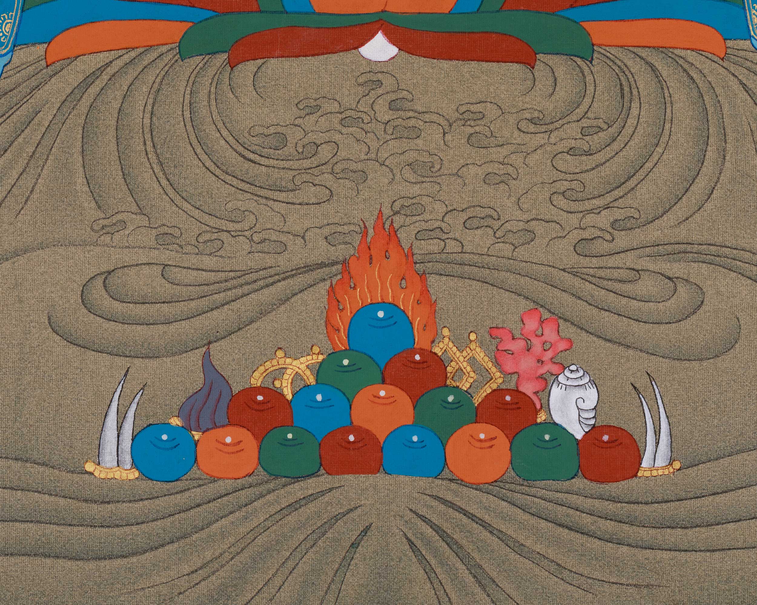 Traditional Handmade Bodhisattva Manjushri Thangka | Embodiment of Learning and Enlightened Mind