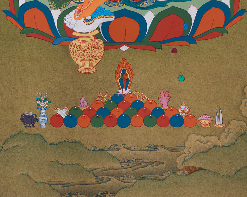 Dzambhala Kubera, The King of Wealth | Tibetan Buddhist Art for Good Fortune & Spiritual Protection