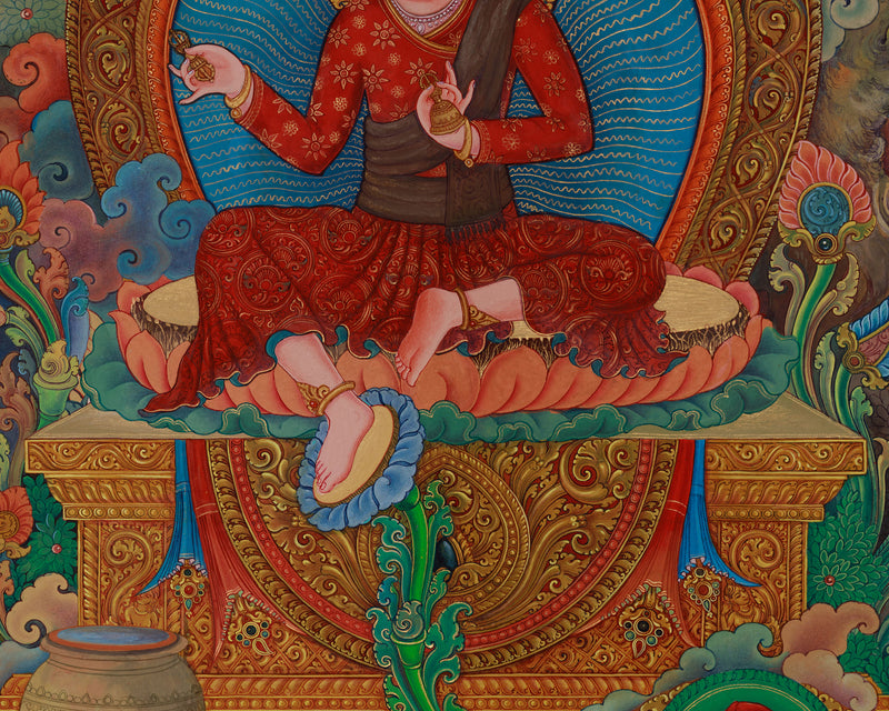 Vajrasattva Thangka Print | Purifier of Karma | High-Quality Spiritual Art for Meditation and Healing