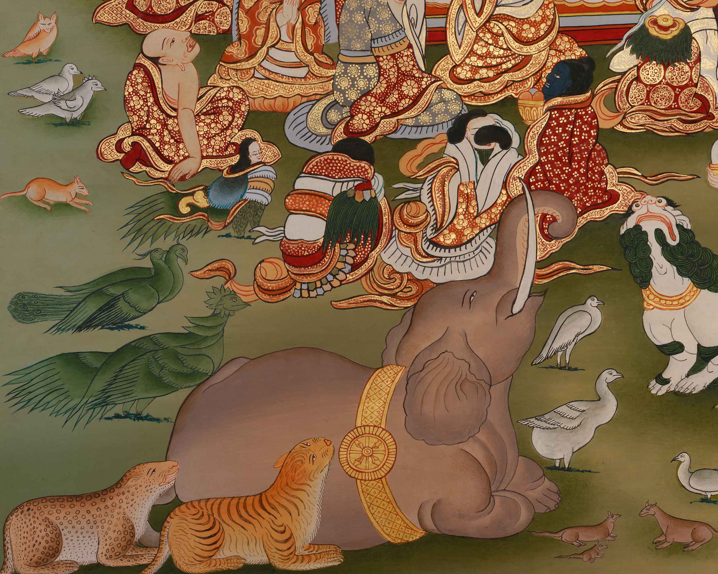 Maha Parinirvana Thangka | A Sacred Representation of the Buddha’s Final Nirvana