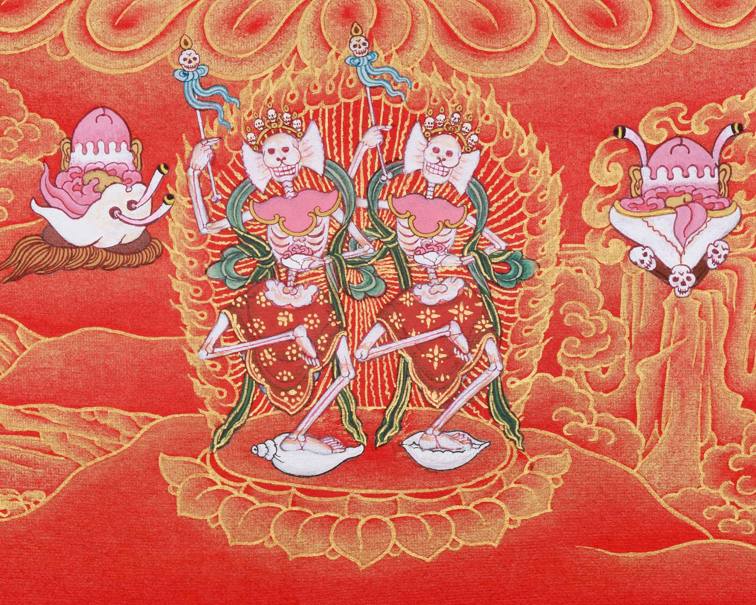 Tantric Goddess Vajrayogini Thangka | The Divine Powerful Red Yogini