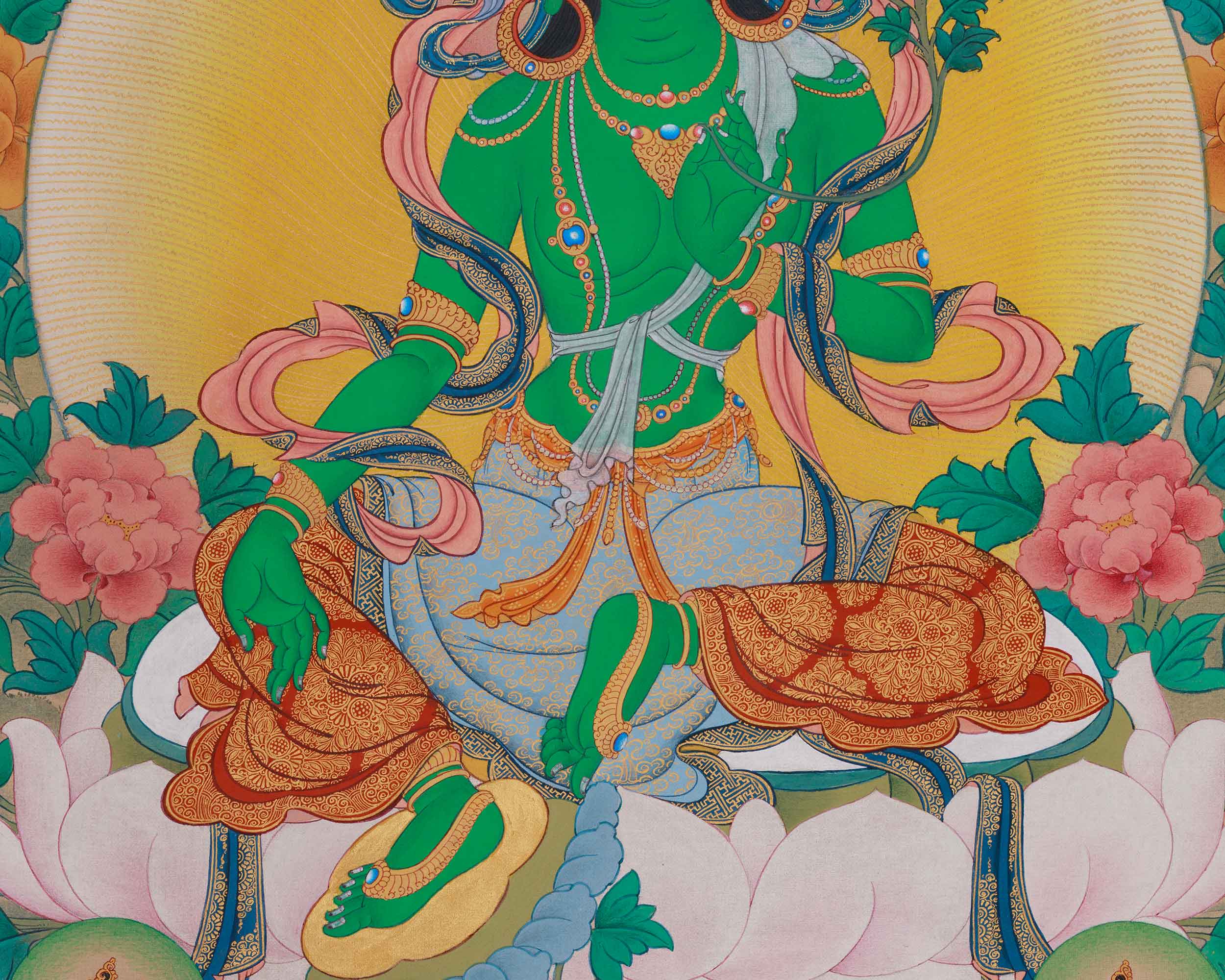Traditional Thangka of 21 Tara | Compassion and Swift Protection