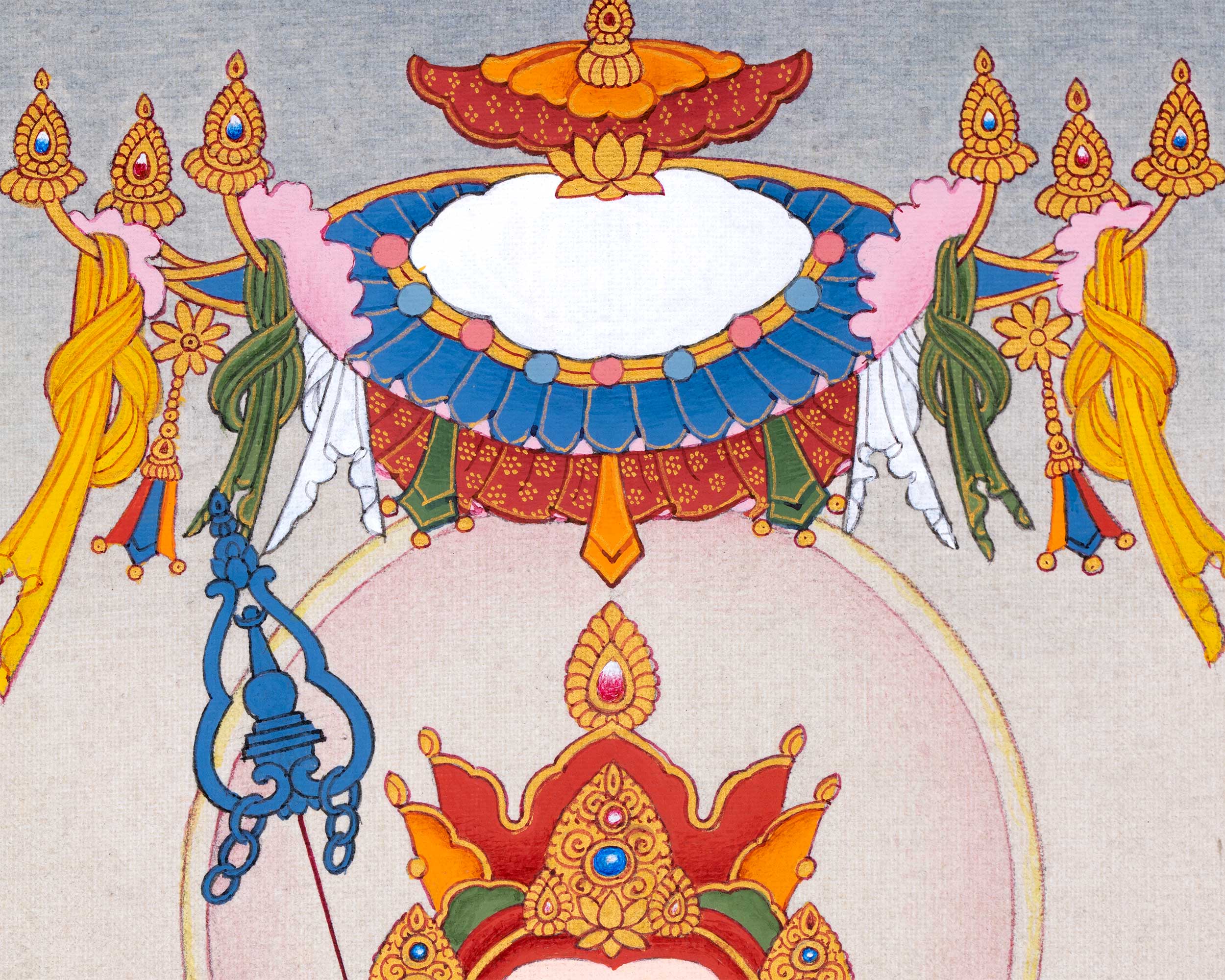 Kshitigarbha Thangka Print | The Guardian of the Earth | Bodhisattva Art Print
