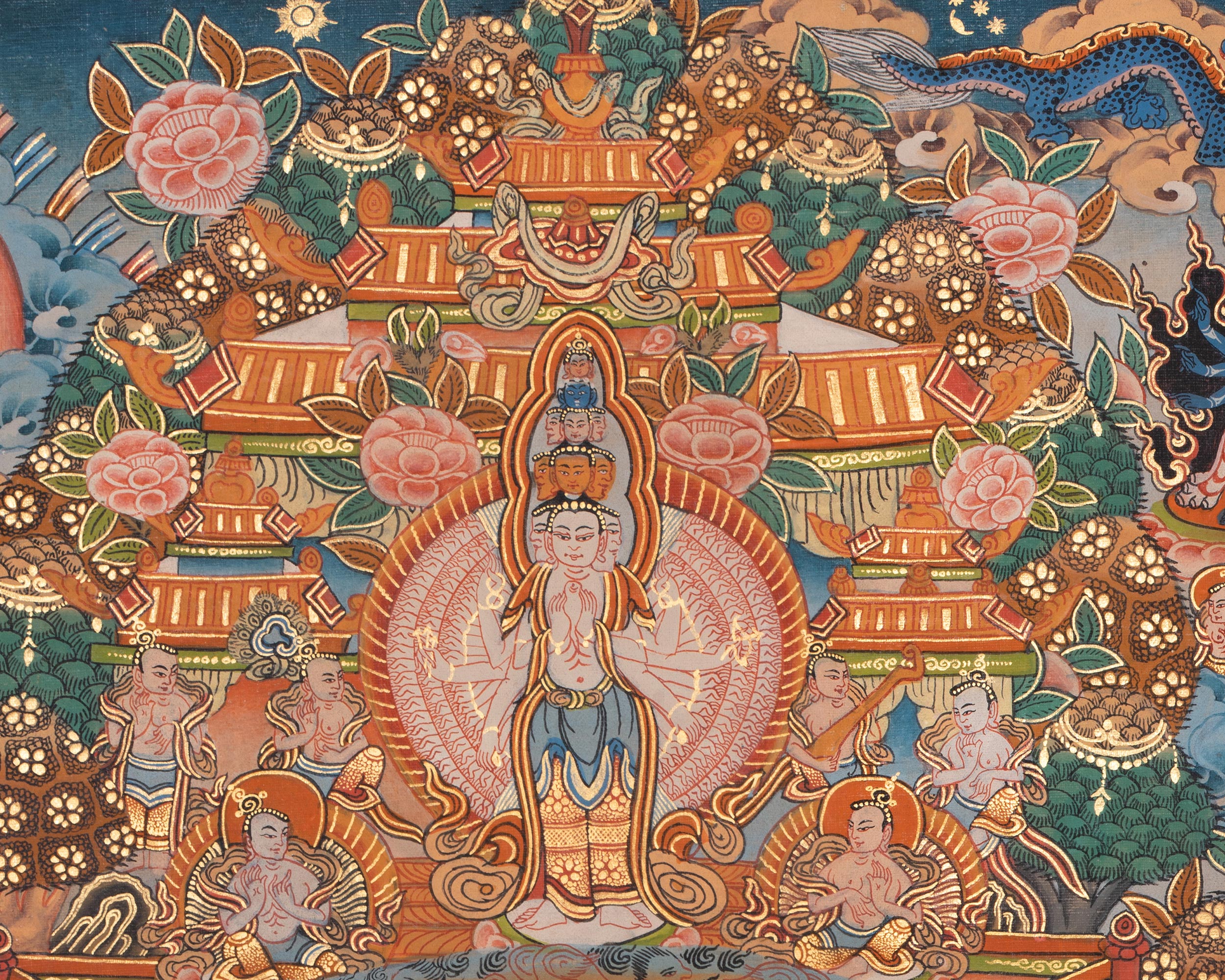 Vintage Vajra Heruka Mandala Thangka | Perfect for Meditation and Decor