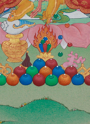 Buddhist Kubera (Jambhala) Thangka | The Guardian of Wealth & Prosperity