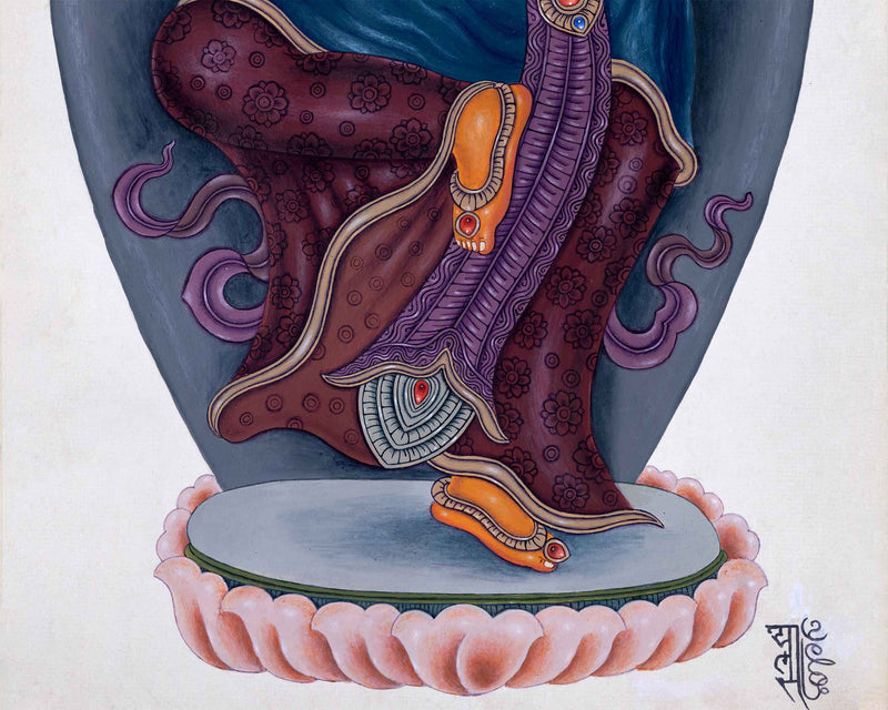High-Quality Newari Art To Practice Manjushri Meditation | Manjushri, The Tibetan Bodhisattva Of Wisdom