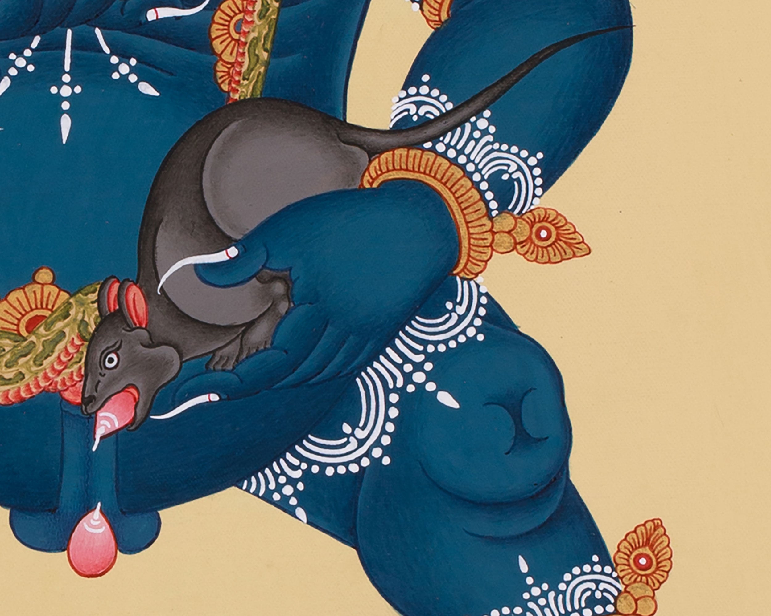 Black Kubera, Dzambhala Thangka | The Tibetan Buddhist God of Wealth