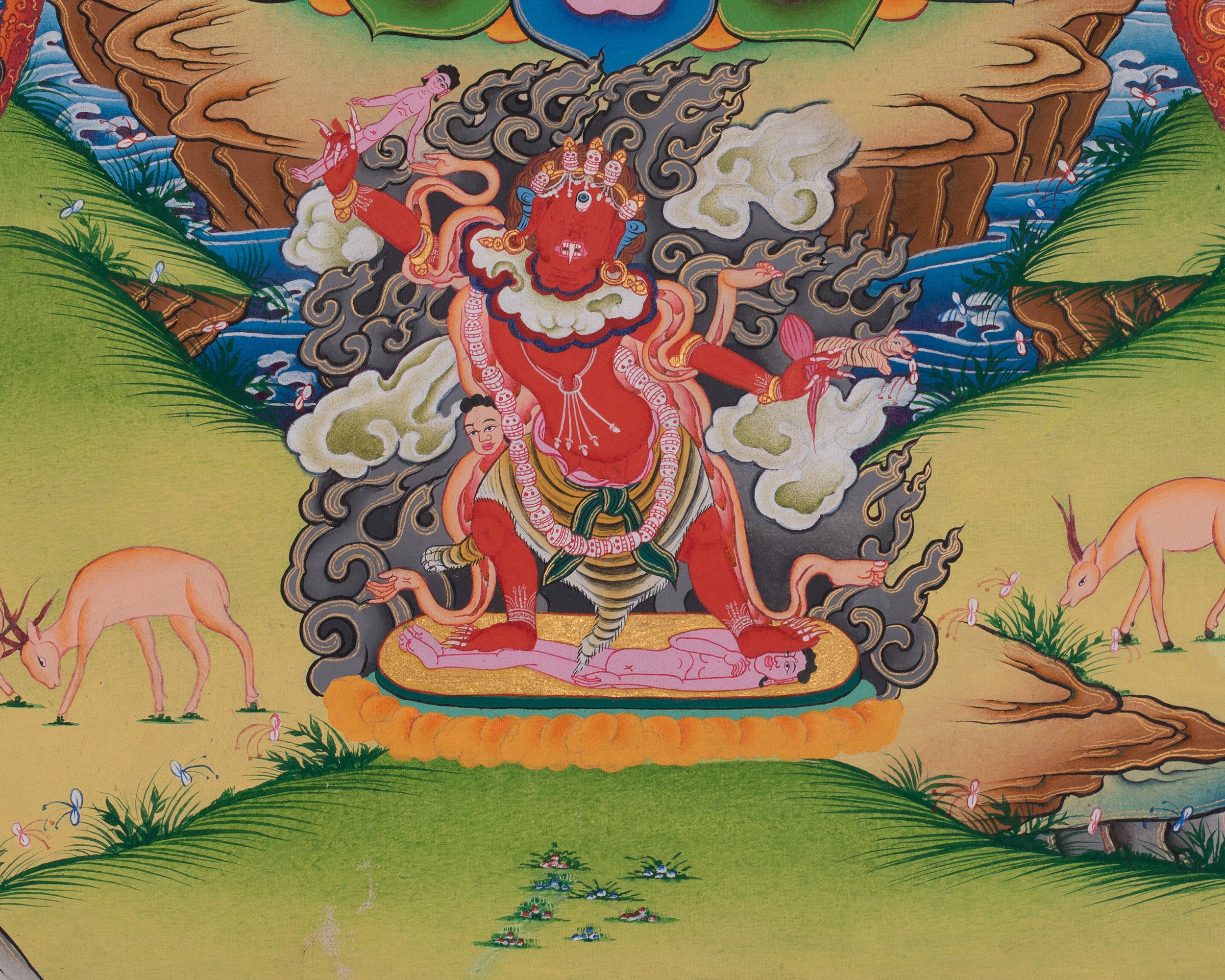 Simhamukha Painting | Sacred Art of the Lion-Faced Dakini