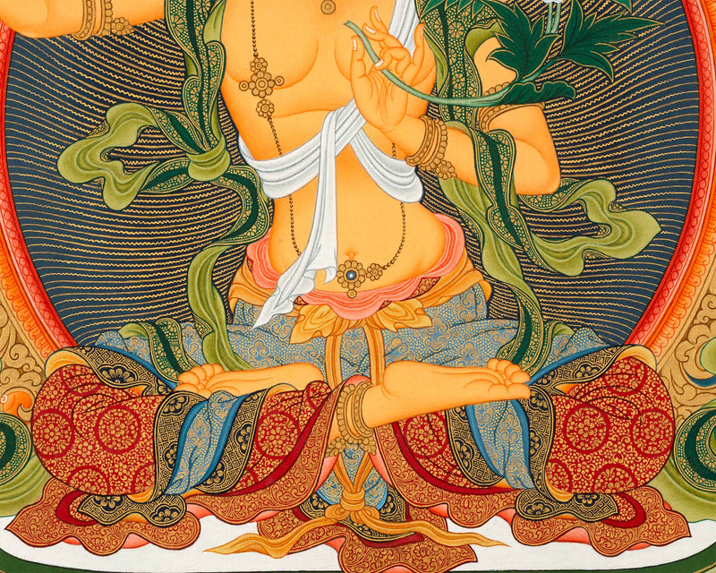 Manjusri Bodhisattva Paubha Print For Spiritual Room Decoration | Manjushri The Bodhisattva Of Wisdom