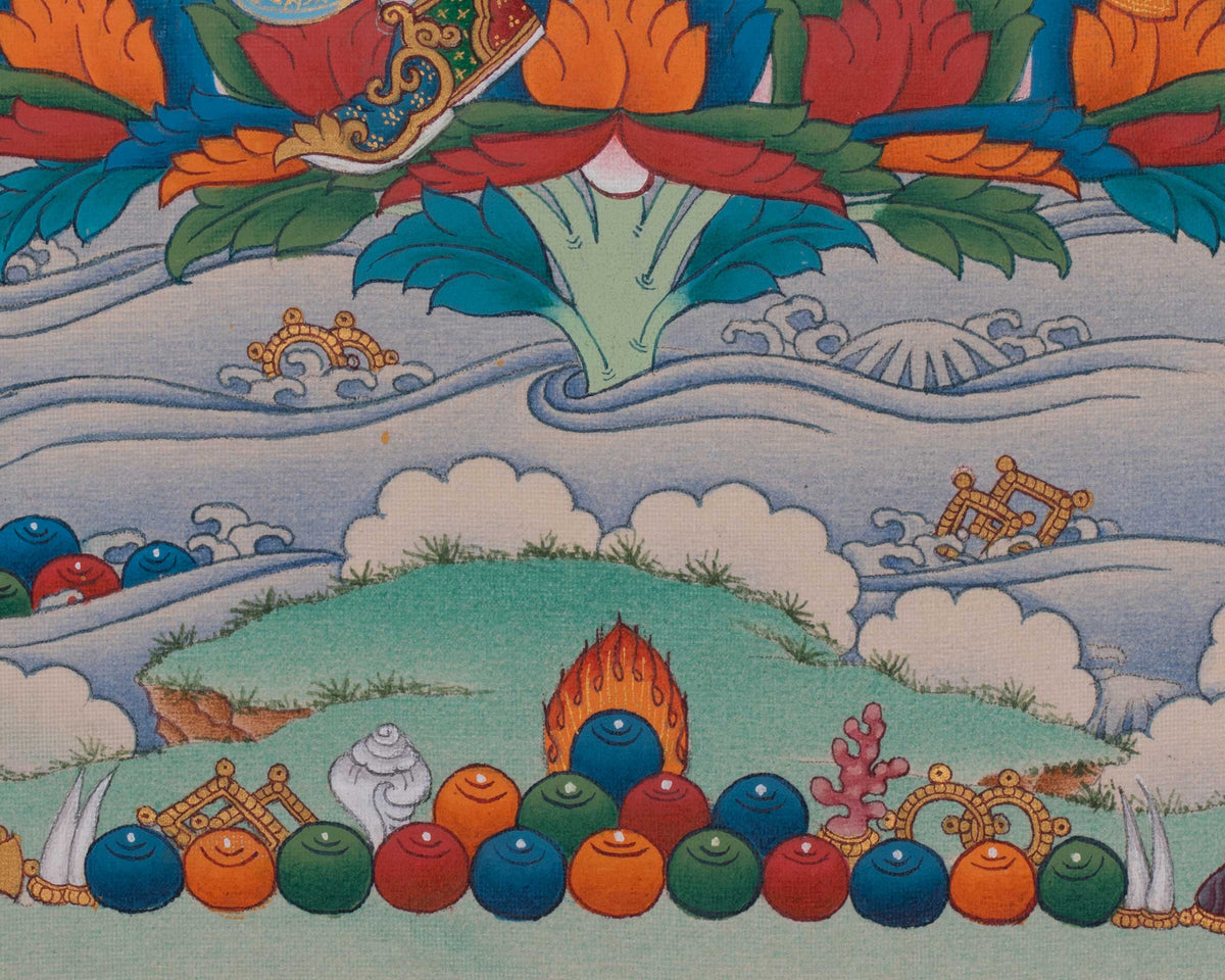 Guru Rinpoche Embodiment of Three Kayas Thangka | Padmasambhava Art