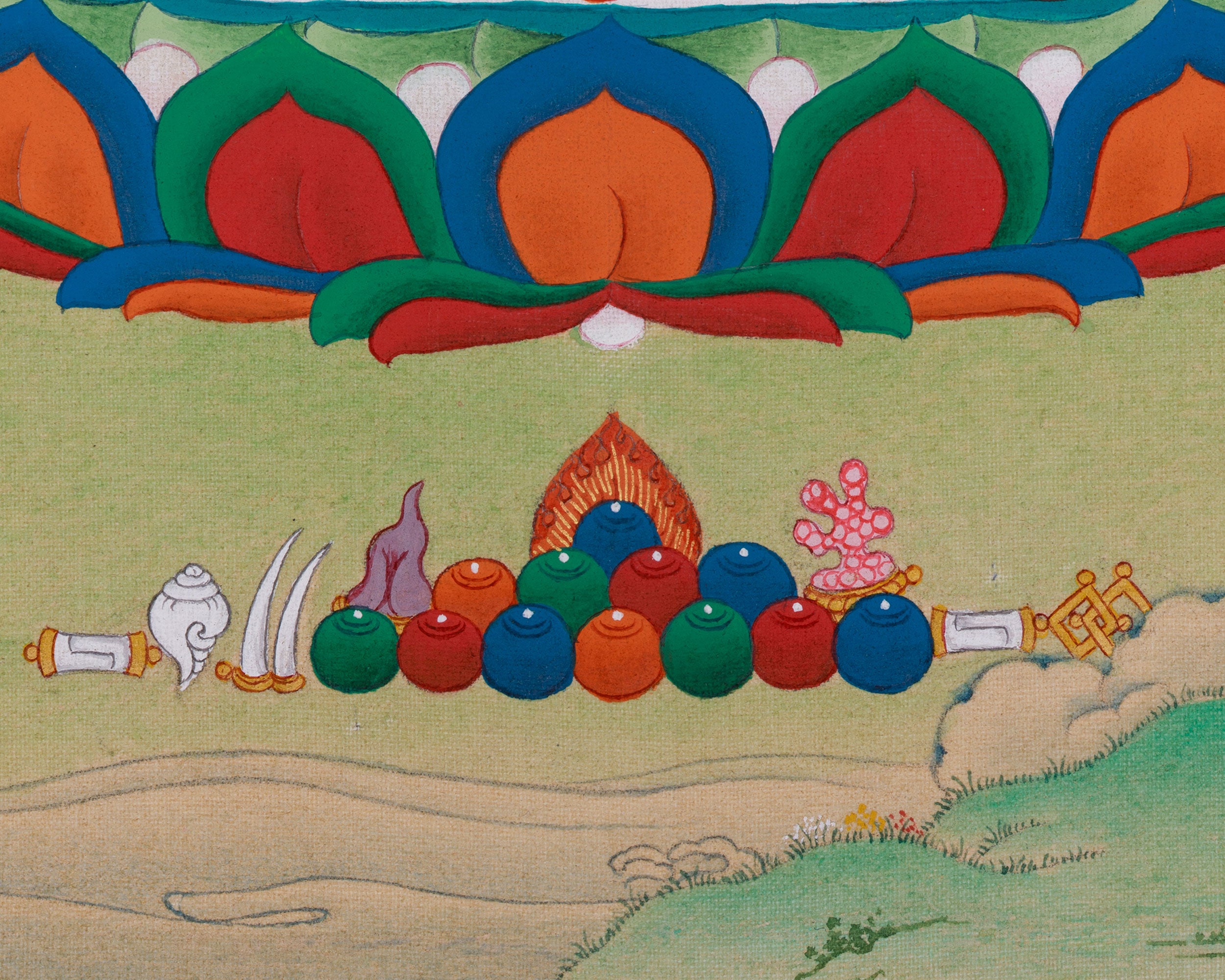 13 Inches Healing Bhaisajyaguru Painting | Sacred Medicine Buddha