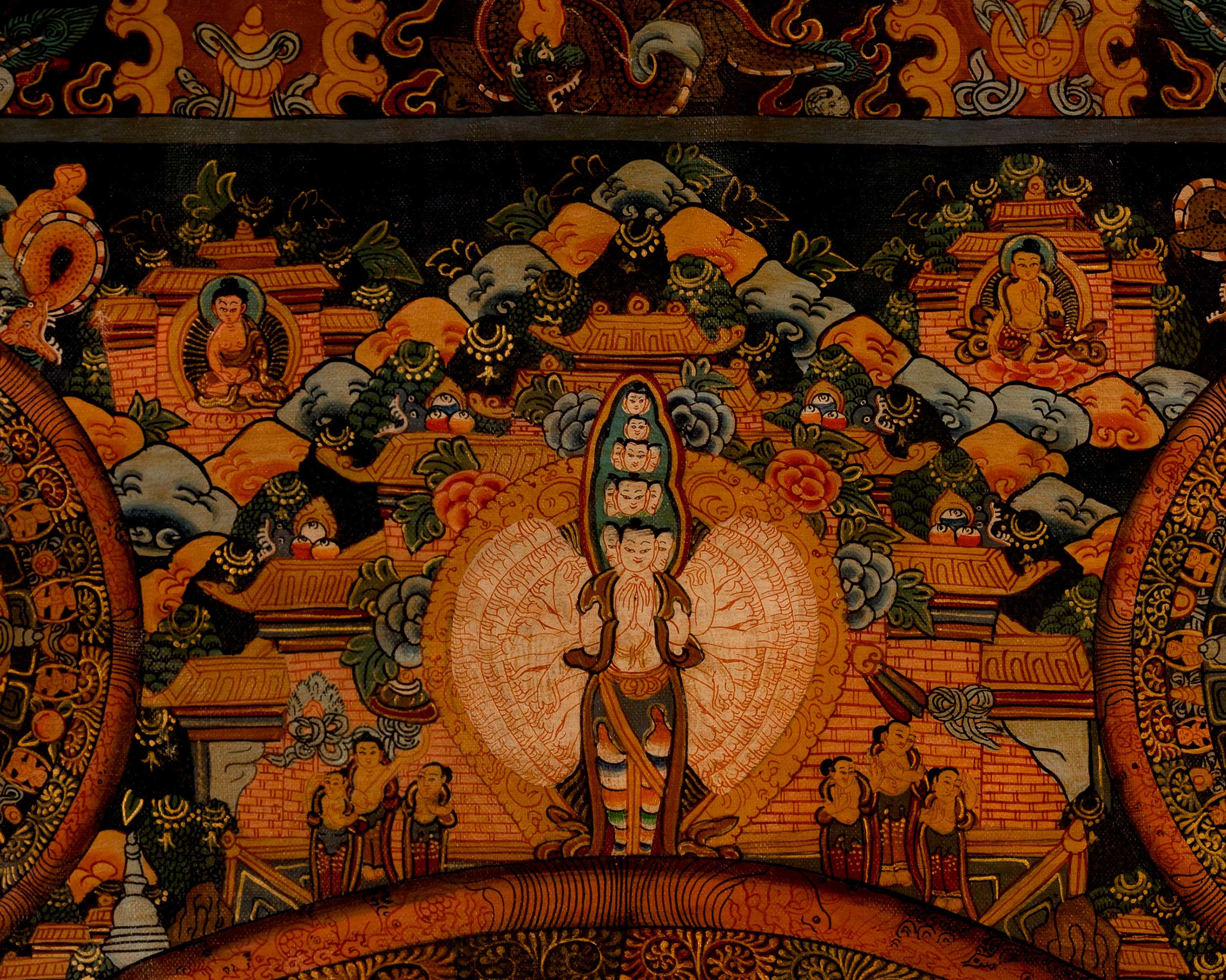 Tibetan Oil Varnished Heruka Mandala | Traditional Thangka