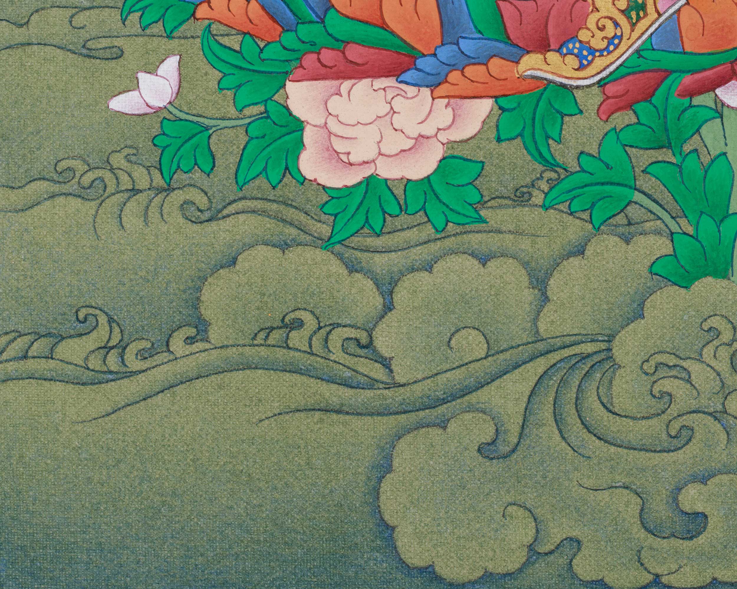 Lotus-Vajra Guru Rinpoche Thangka | Padmasambhava Master Artwork