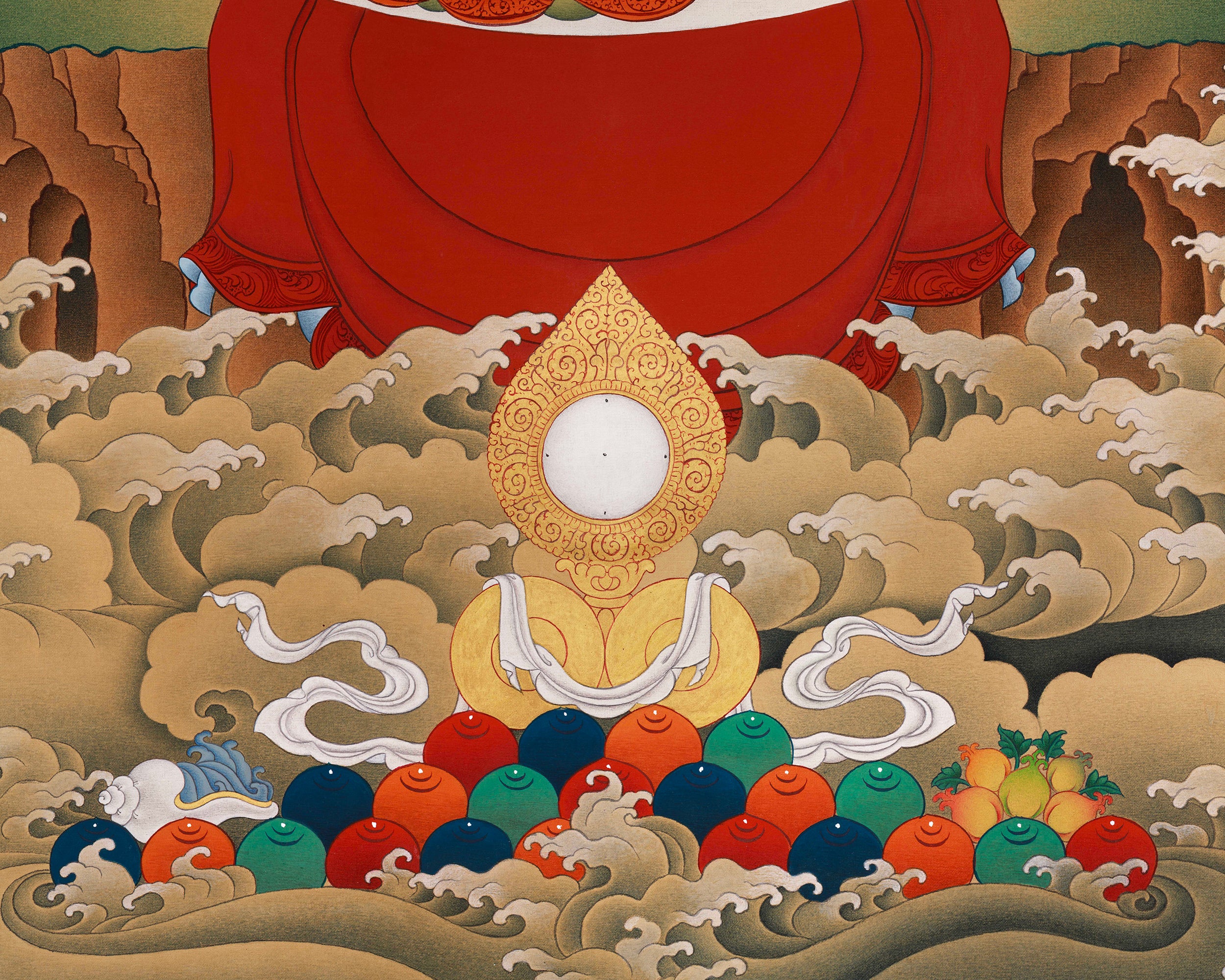 Hand-Painted Large White Tara Thangka Painting | Goddess of Longevity | LHASA HUES