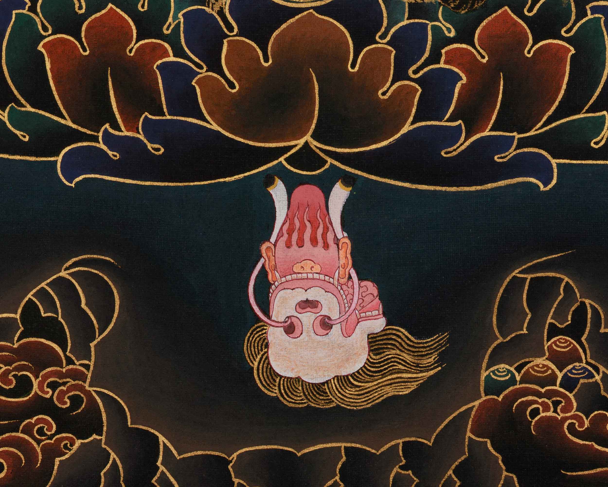 Thangka of Fierce Mahakala Bernagchen | Wrathful Protector Deity