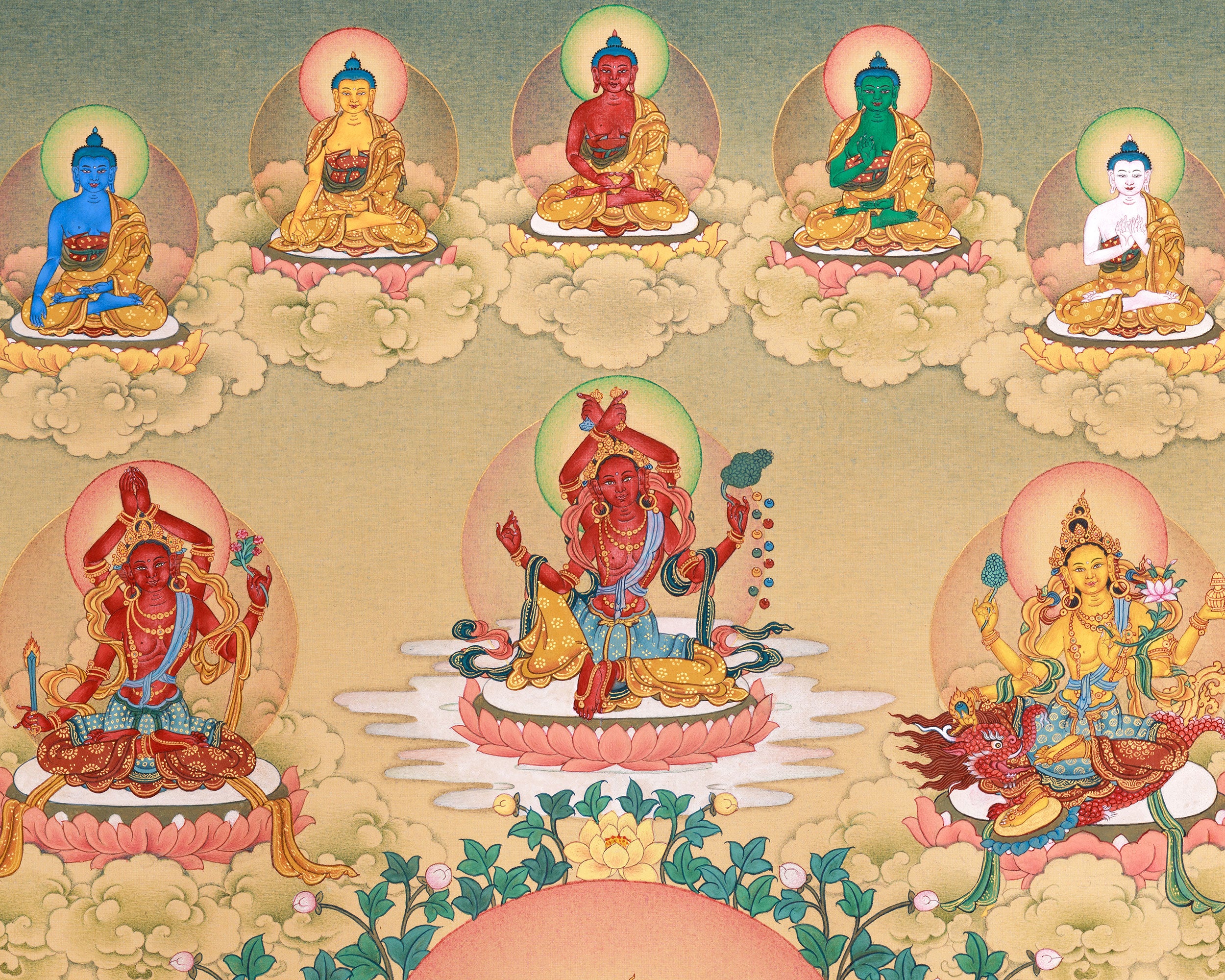 Suryagupta 21 Taras Thangka Print | Wisdom and Protection | Print on Hahnemühle Paper
