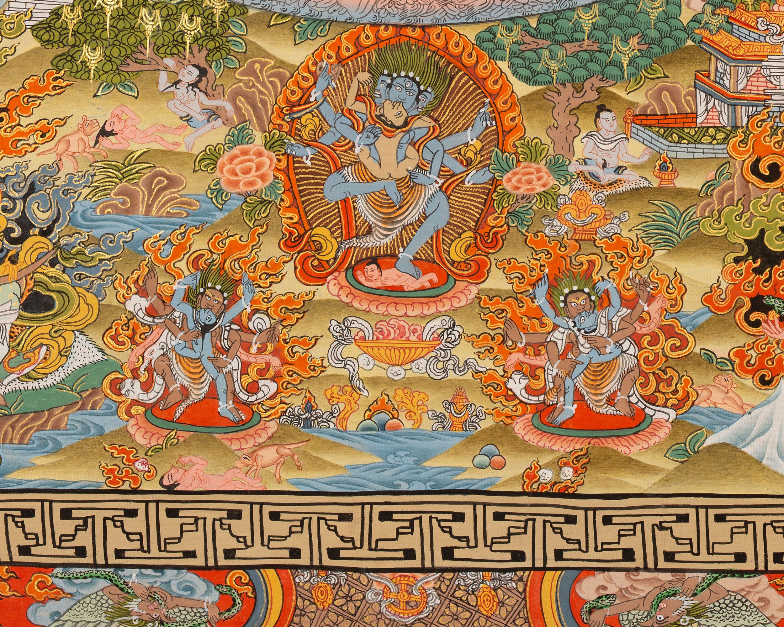 Hand Painted Buddha Mandala Thangka | Meditation Mandala Painting