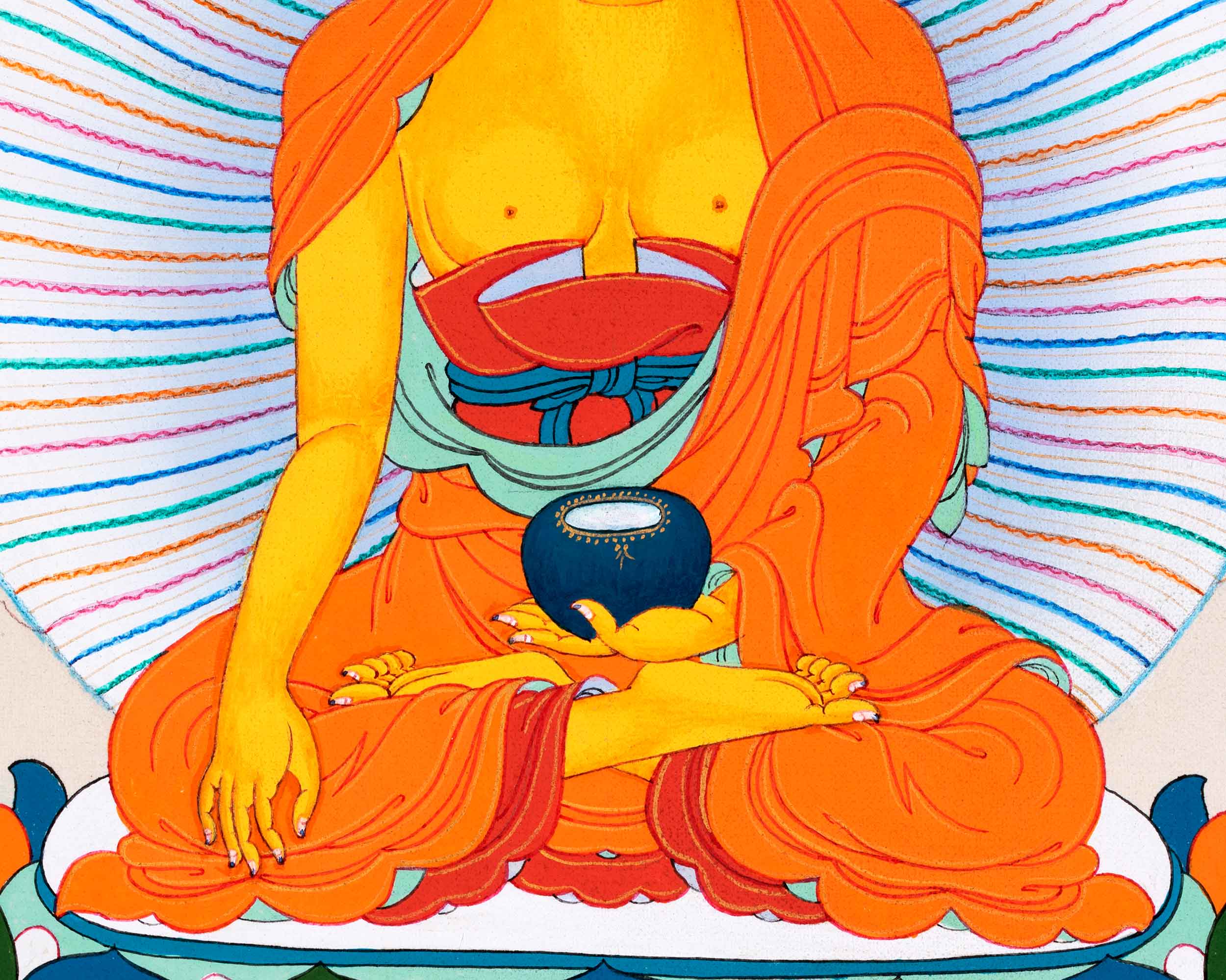 The Path to Liberation: Shakyamuni Buddha Thangka | Handpainted Sacred Tibetan Art