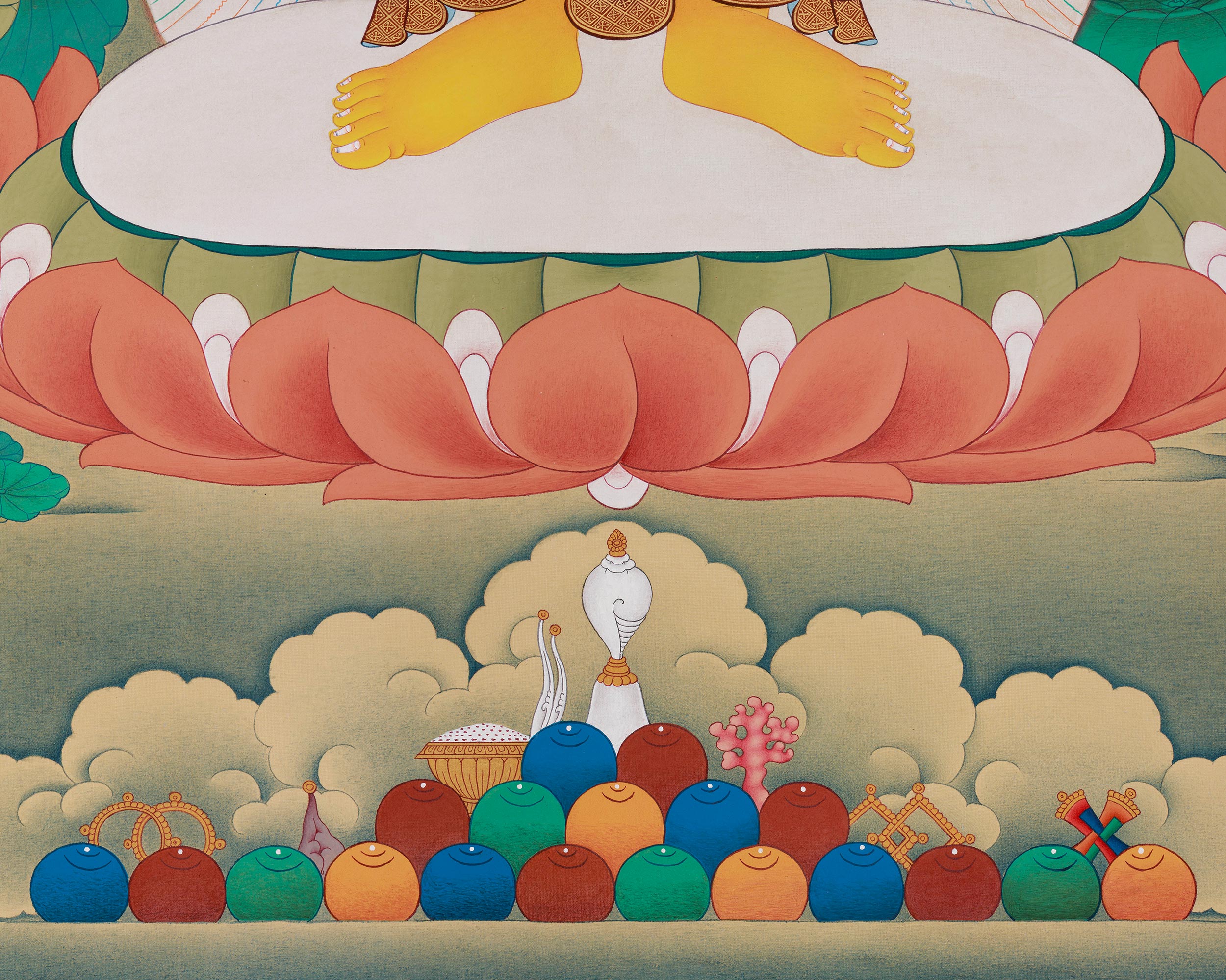 Standing Historical Buddha Shakyamuni Thangka | A Masterpiece of Serenity and Enlightenment