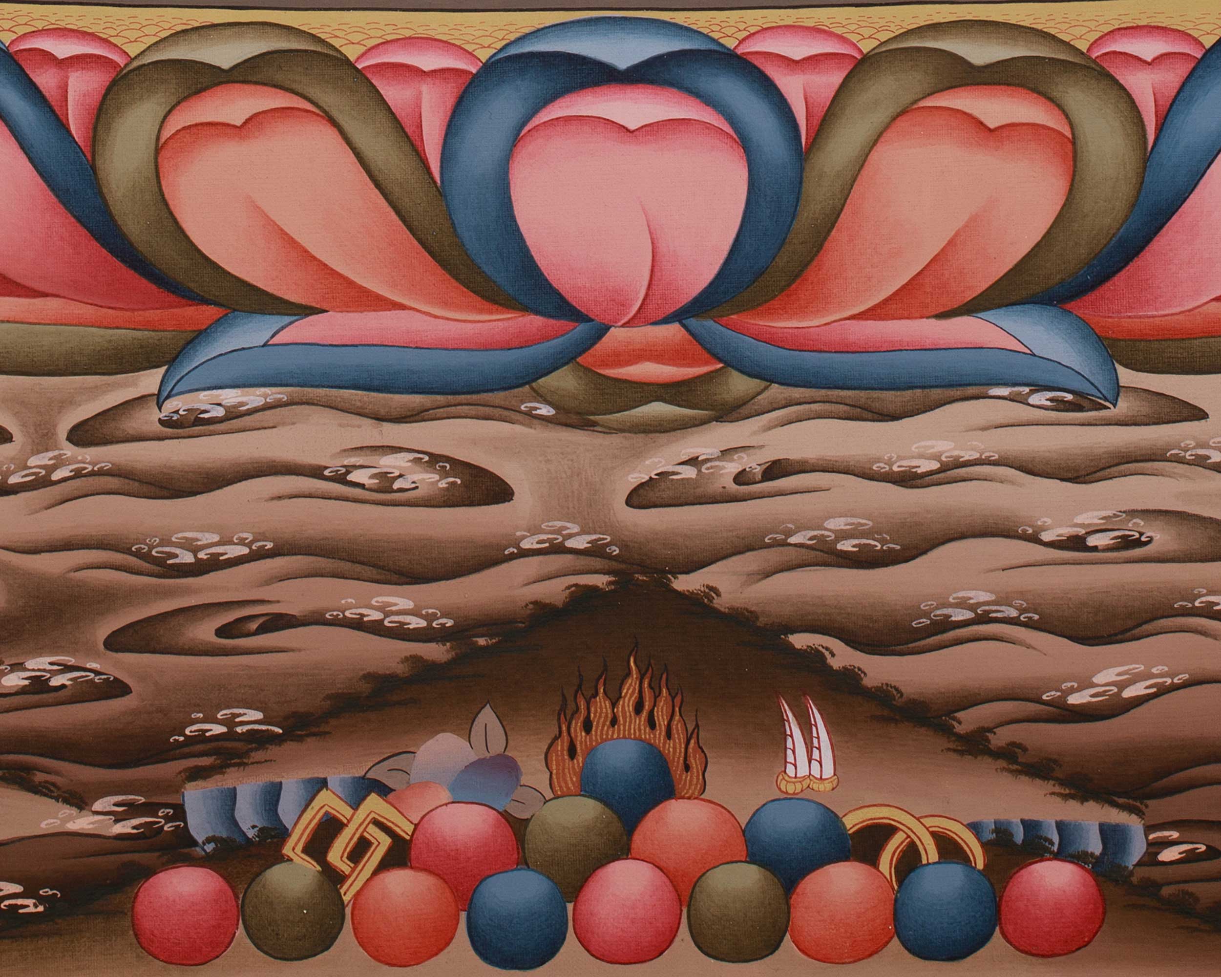 Traditional Thangka of Medicine Buddha with Amitabha | Healing Deity