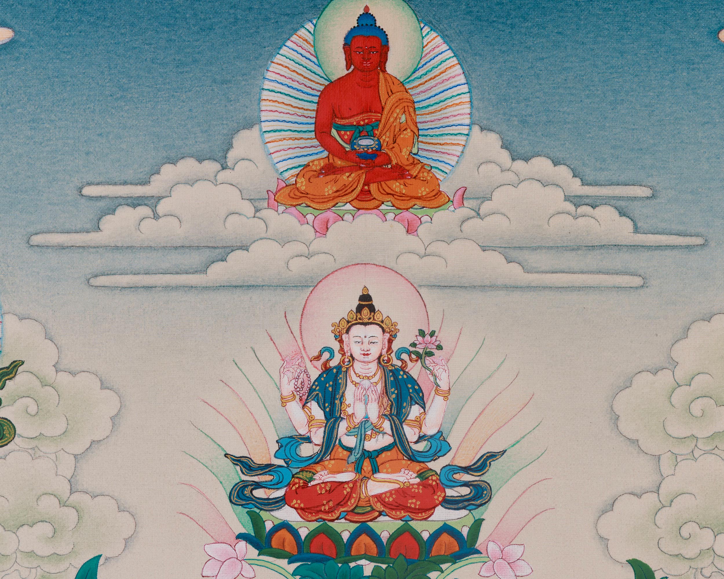 Vajrayana Guru Rinpoche Artwork | Sacred Padmasambhava Thangka Painting