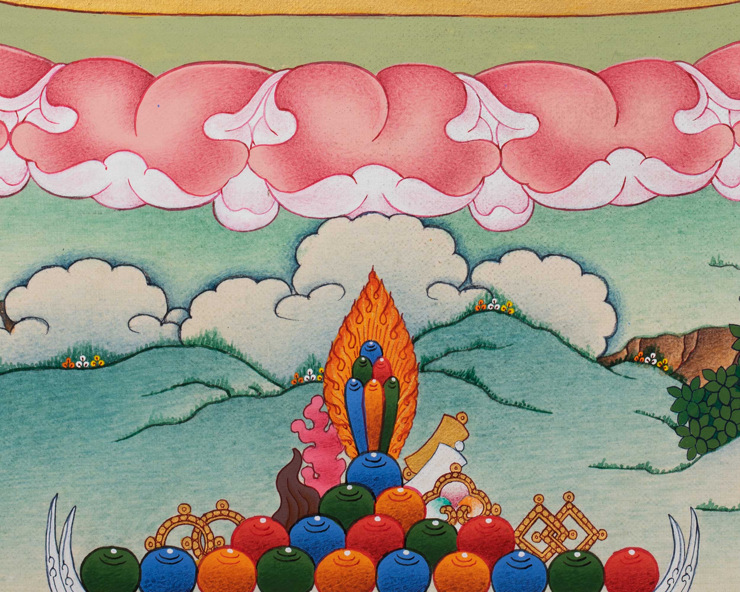 Buddhist Deity Vajrapani Thangka | Vajrayana Wall Decor