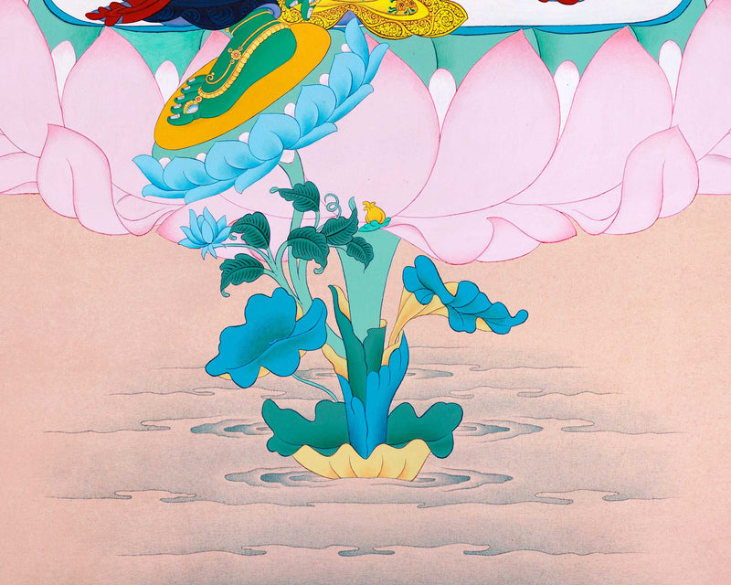 Elegant Green Tara Thangka: Minimalistic Masterpiece