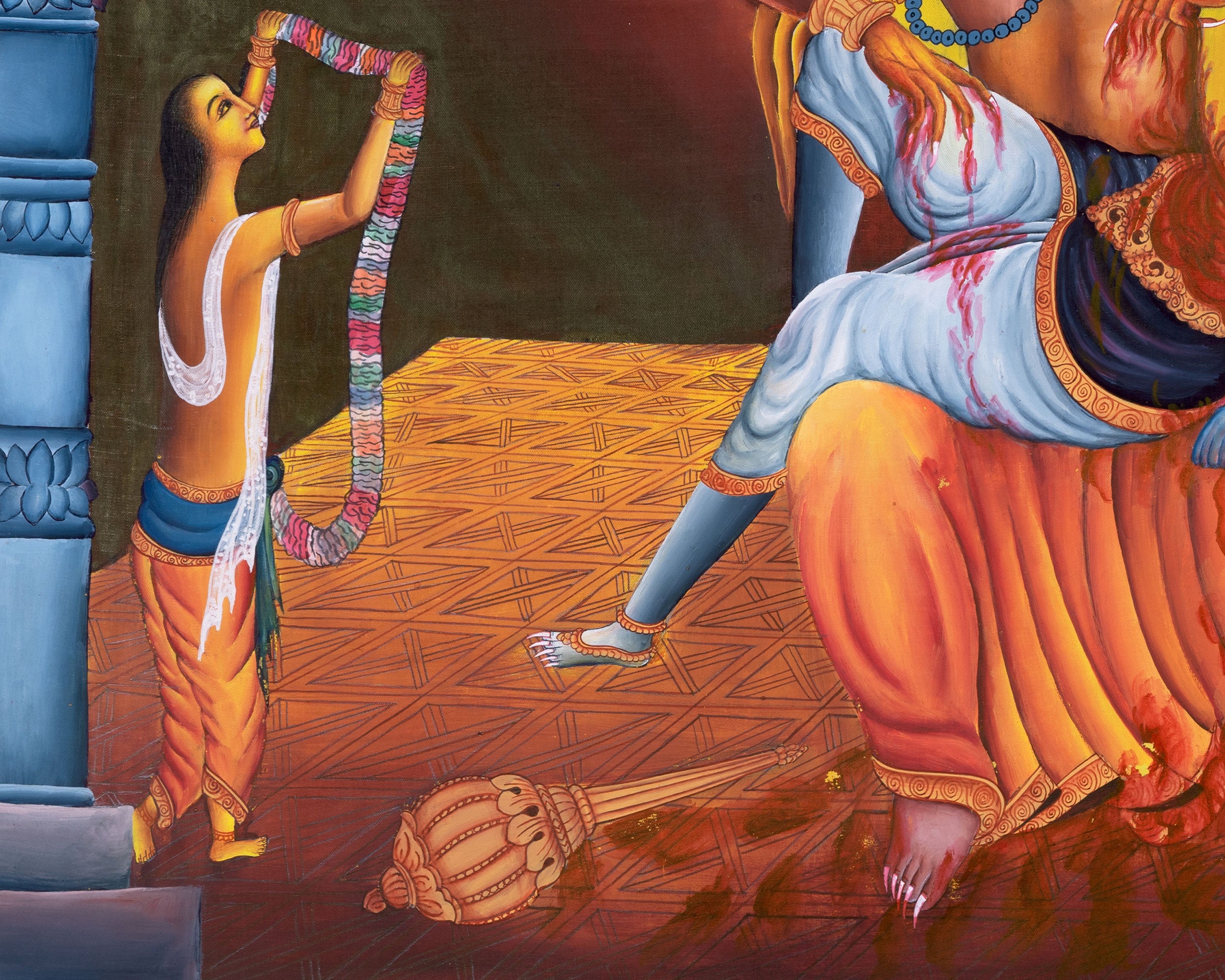 Fierce Narasimha Thangka | Lion-Headed Deity