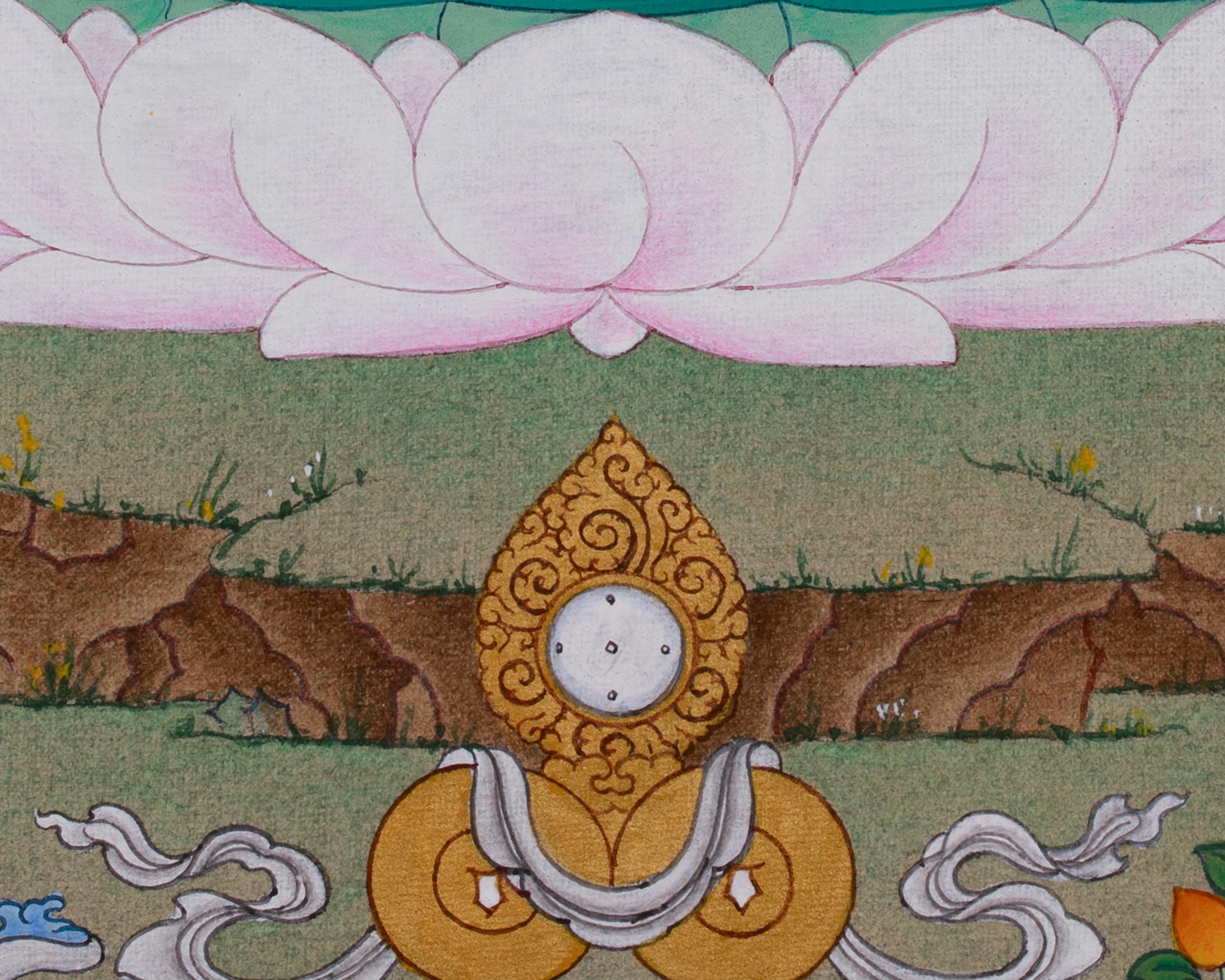 Hand-Painted Peaceful Deity Shakyamuni Buddha Thangka | A Symbol of Enlightenment