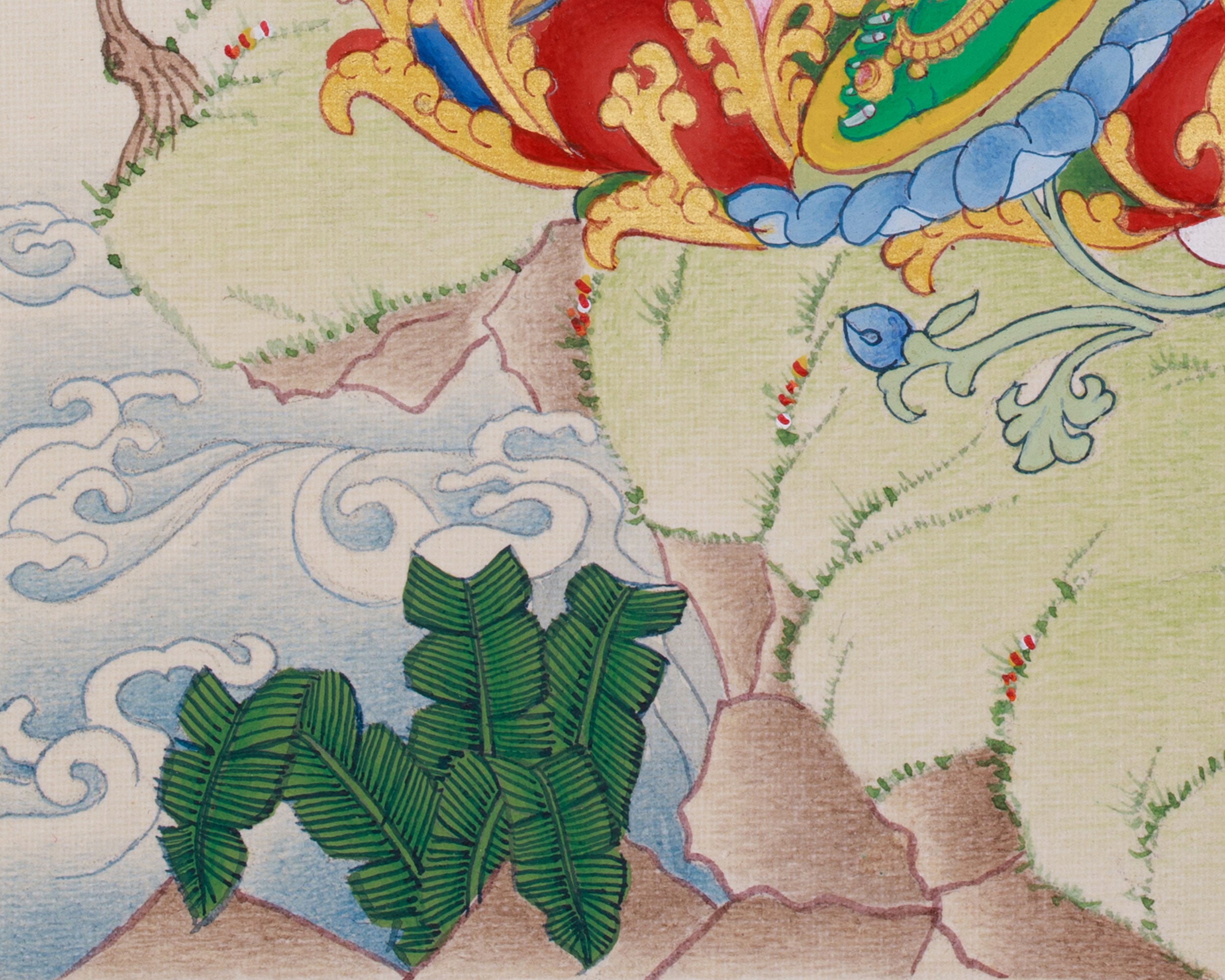 23 cm Savior Green Tara Thangka | Goddess of Compassion and Swift Protection