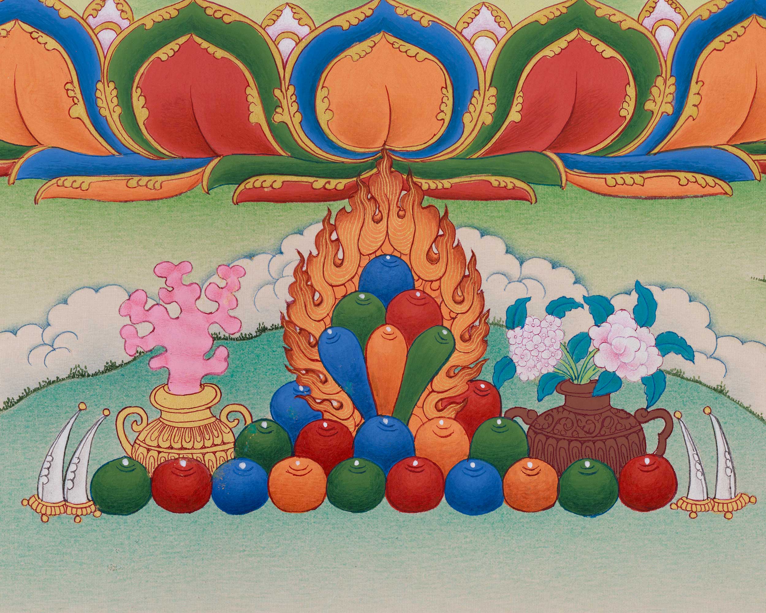 18 Inch Traditional Avalokiteshvara Thangka | Divine Artwork of the Bodhisattva of Mercy