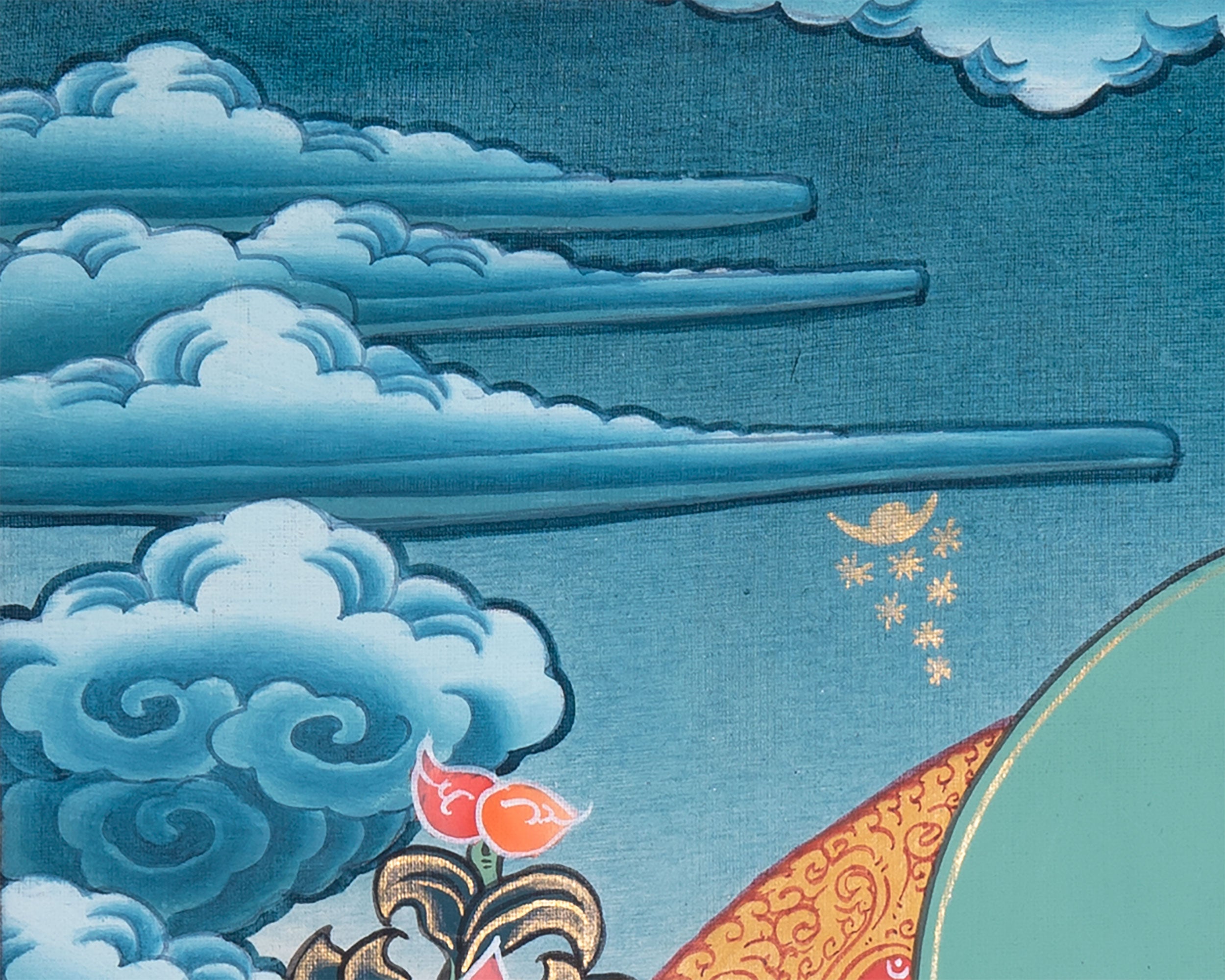 Avalokiteshvara Thangka Painting | Hanging Art For Office , Bedroom , Temple , Monastery or Farmhouse