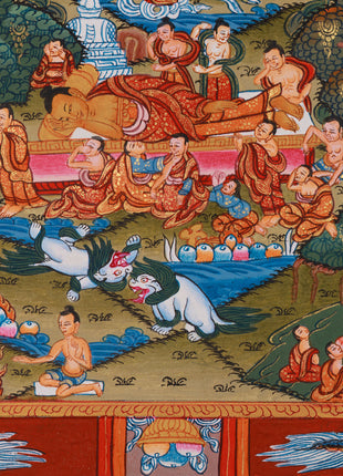 Exquisite Buddha's Life Story Thangka | A Meditative Guide to Enlightenment