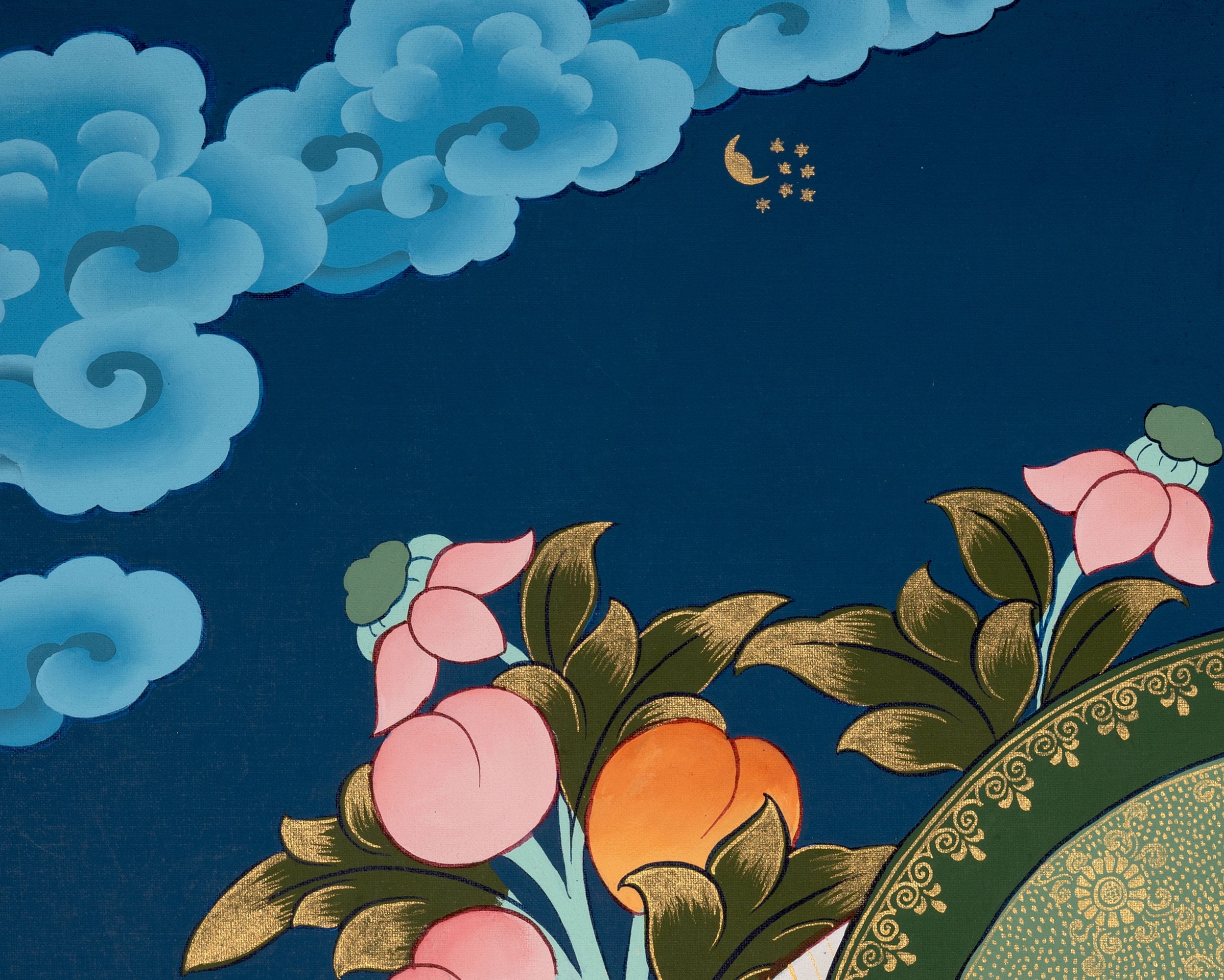 Dzambala Kubera Thangka | Buddhist Wealth Deity | Wall Decors