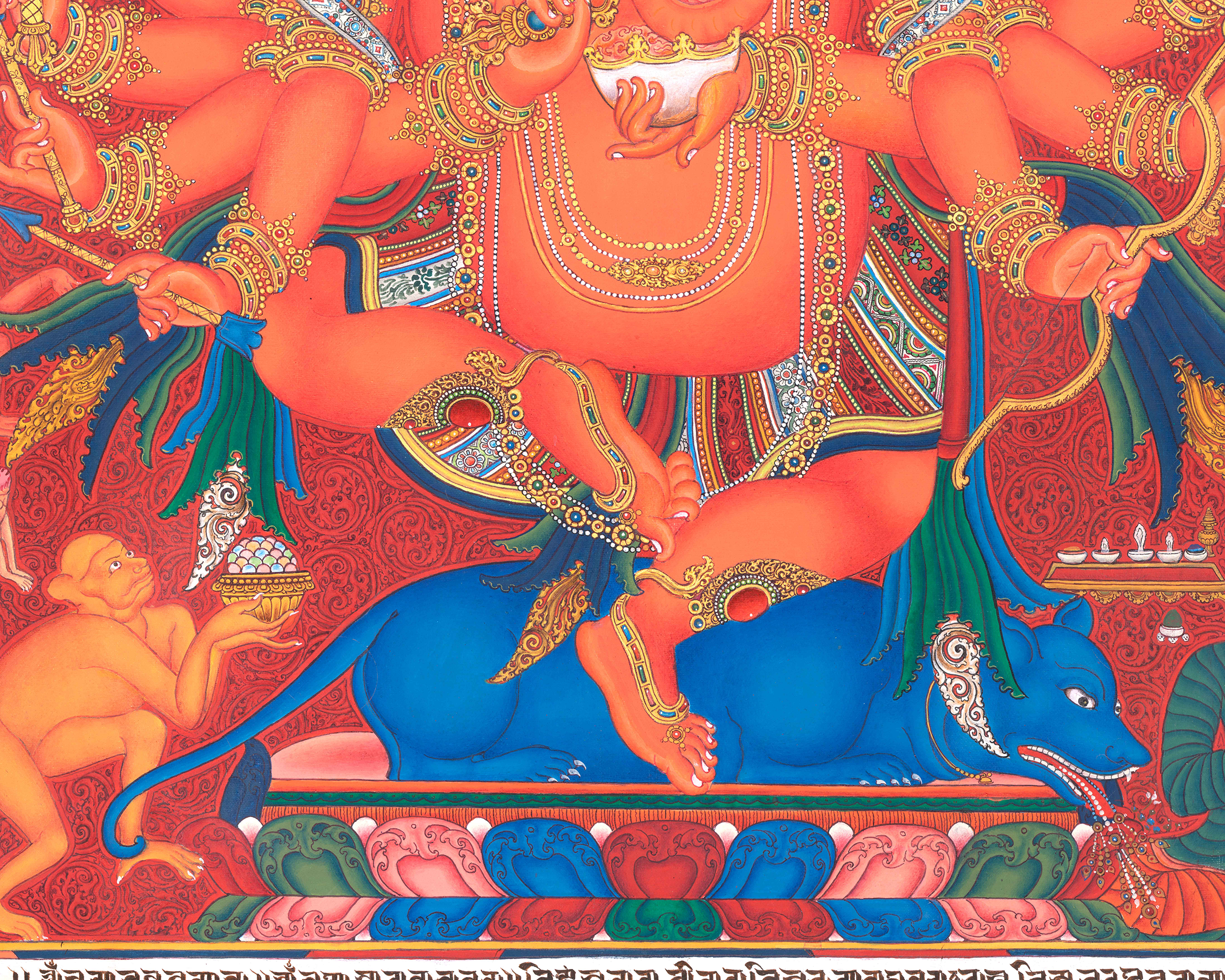 Hand Painted Ganesh Thangka | Hindu Deity Of Wealth | Traditional Wall Decoration