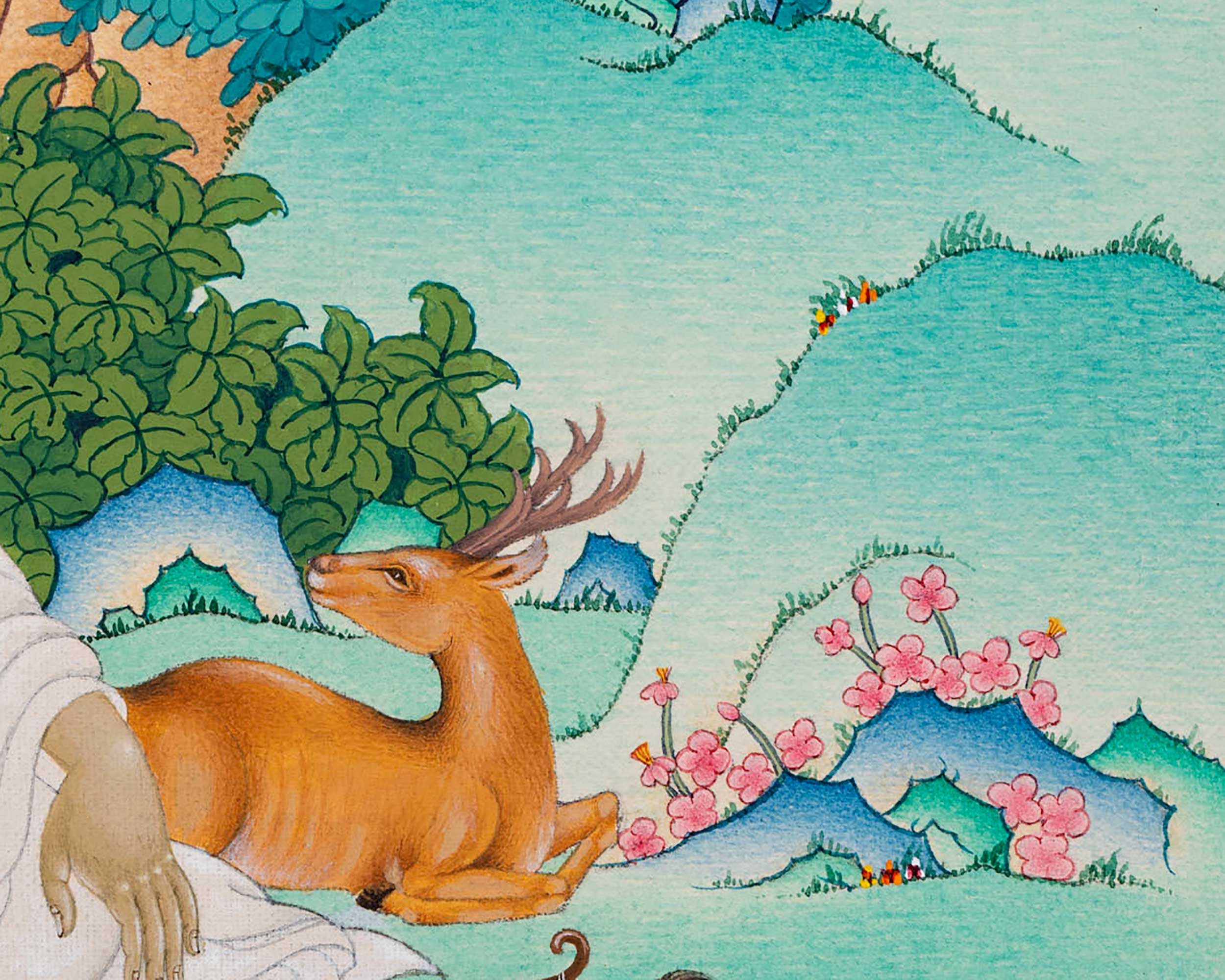 Jetsun Milarepa Thangka | Hand Painted Art Of Kagyu Master | Wall Decors