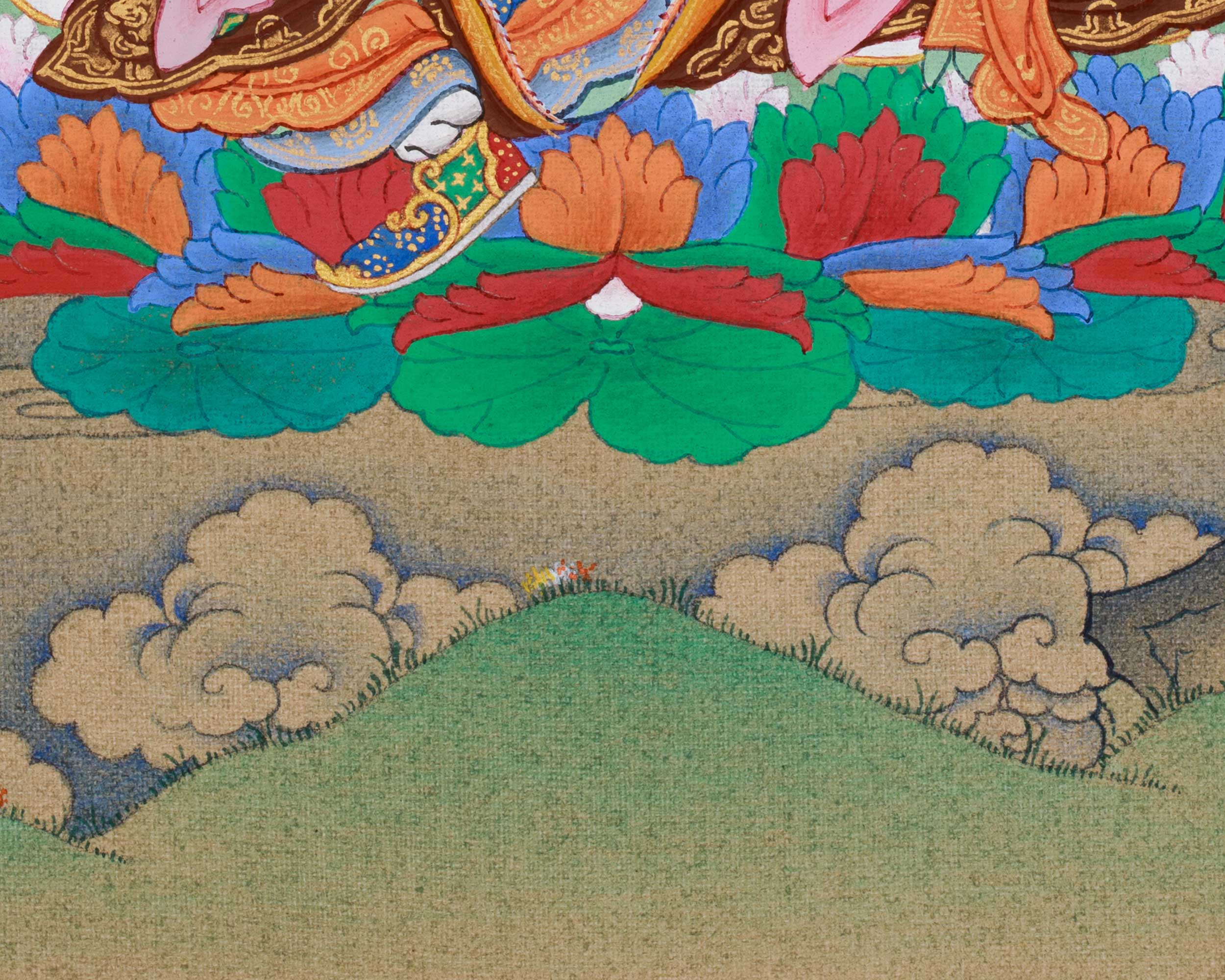 Spiritual Teacher Guru Rinpoche Thangka | Lotus Born Master